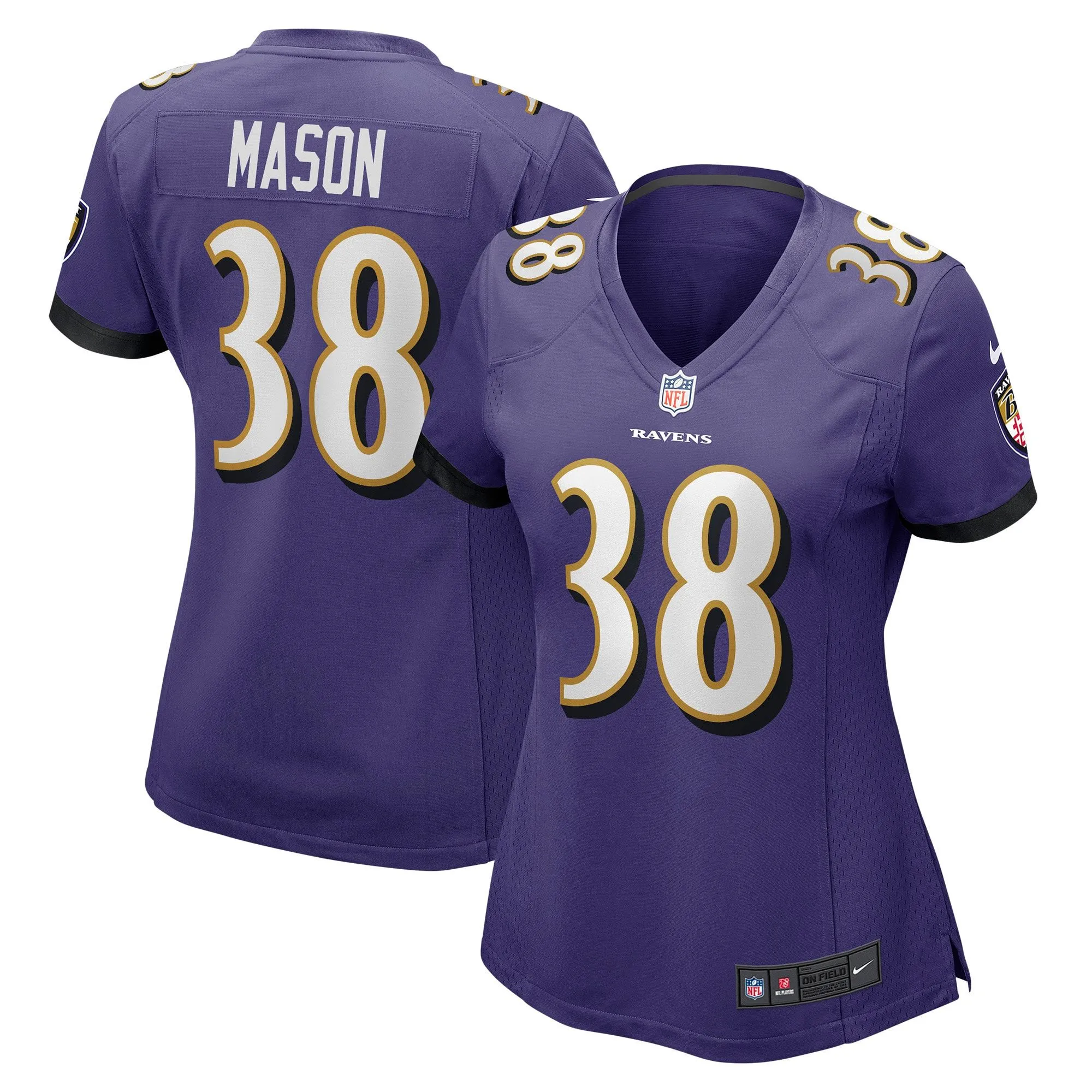 Ben Mason Baltimore Ravens  Women's Game Jersey - Purple