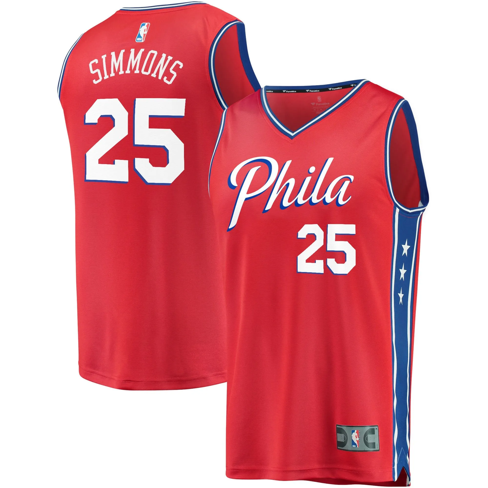 Ben Simmons Philadelphia 76ers Fanatics Branded Youth Fast Break Replica Player Team Jersey - Statement Edition - Red