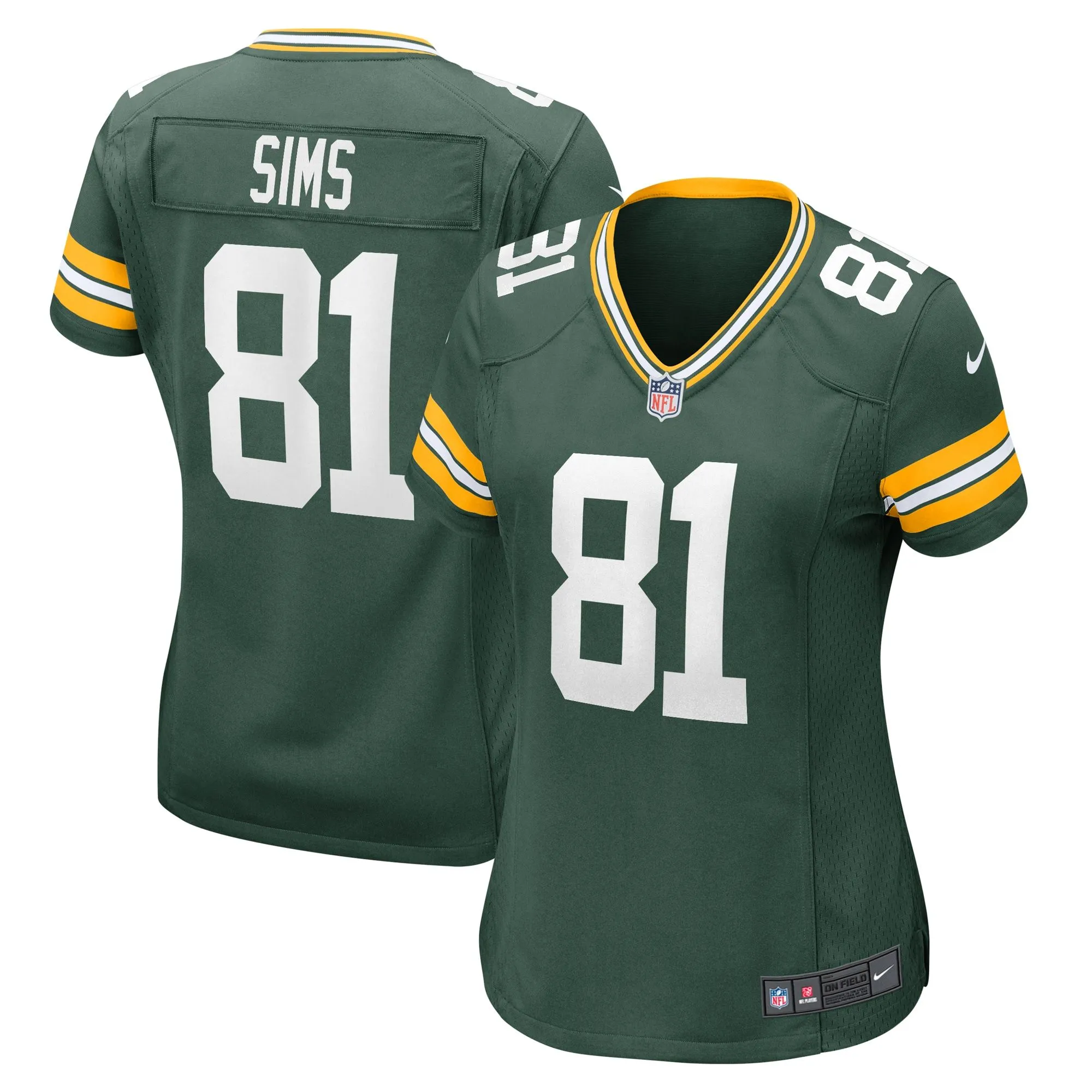 Ben Sims Green Bay Packers  Women's Team Game Jersey -  Green