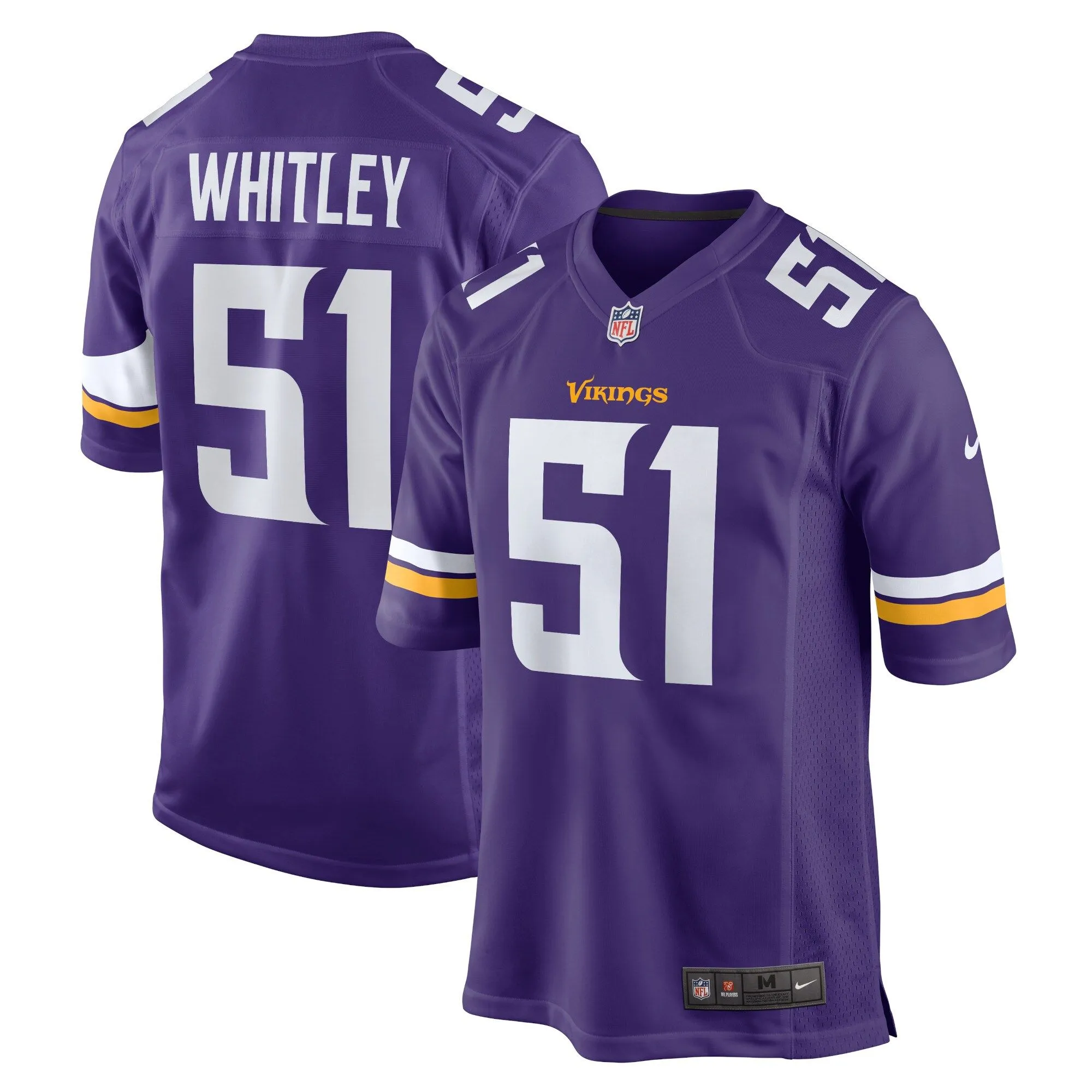 Benton Whitley Minnesota Vikings  Home Game Player Jersey - Purple