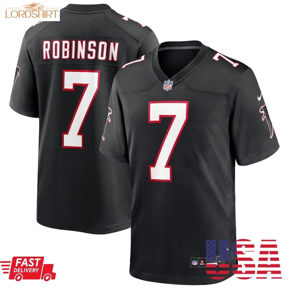 Bijan Robinson Atlanta Falcons  2023 Nfl Draft First Round Pick Throwback Game Jersey   Black