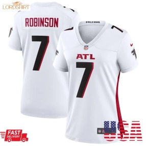 Bijan Robinson Atlanta Falcons  Women's Away Game Jersey   White