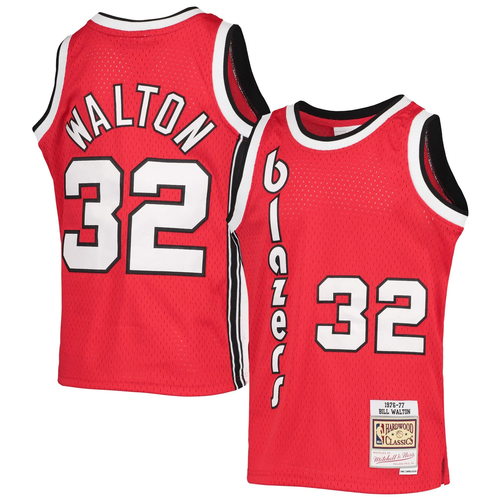 Bill Walton Portland Trail Blazers Mitchell & Ness Youth 1976/77 Hardwood Classics Swingman Jersey - Black