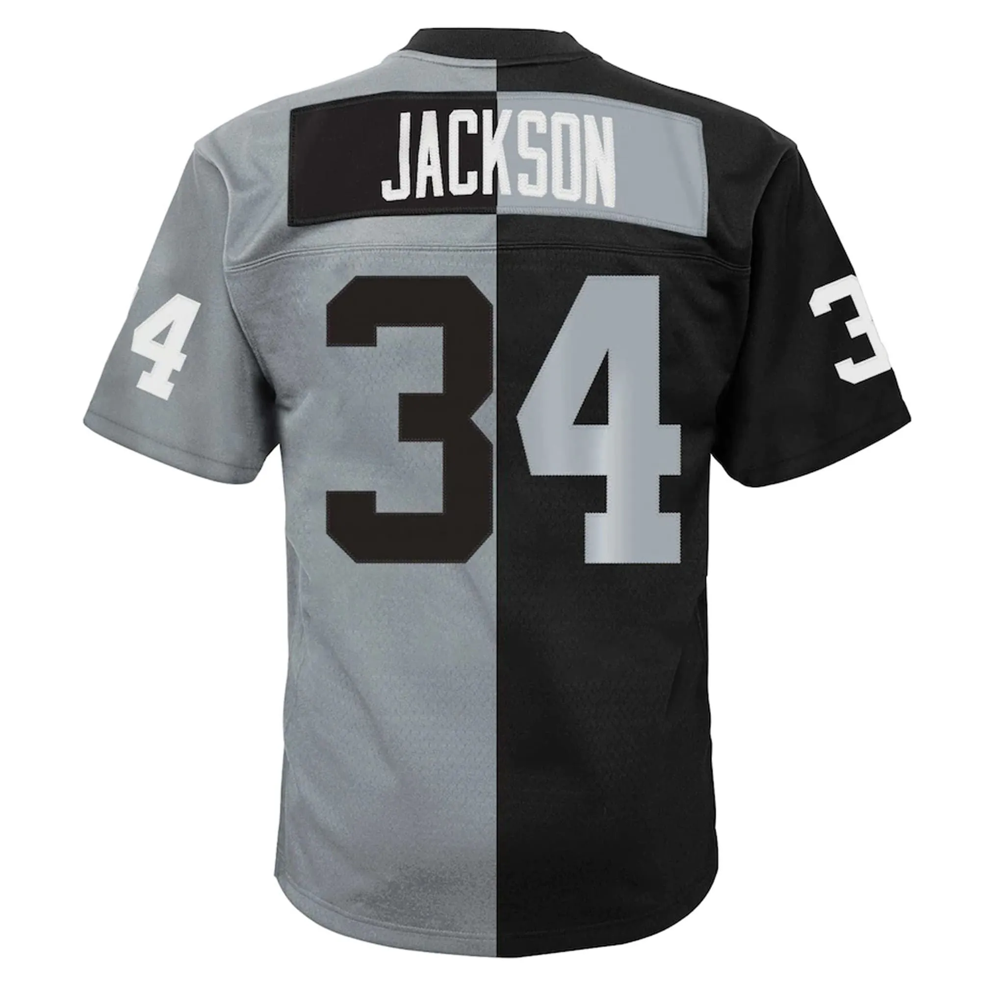 Bo Jackson Las Vegas Raiders Mitchell & Ness Big & Tall Split Legacy Retired Player Replica Jersey - Black/Silver