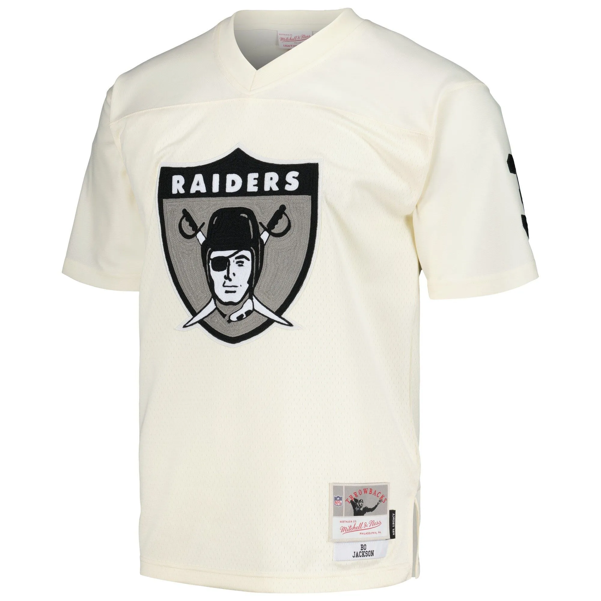 Bo Jackson Las Vegas Raiders Mitchell & Ness Chainstitch Legacy Jersey - Cream