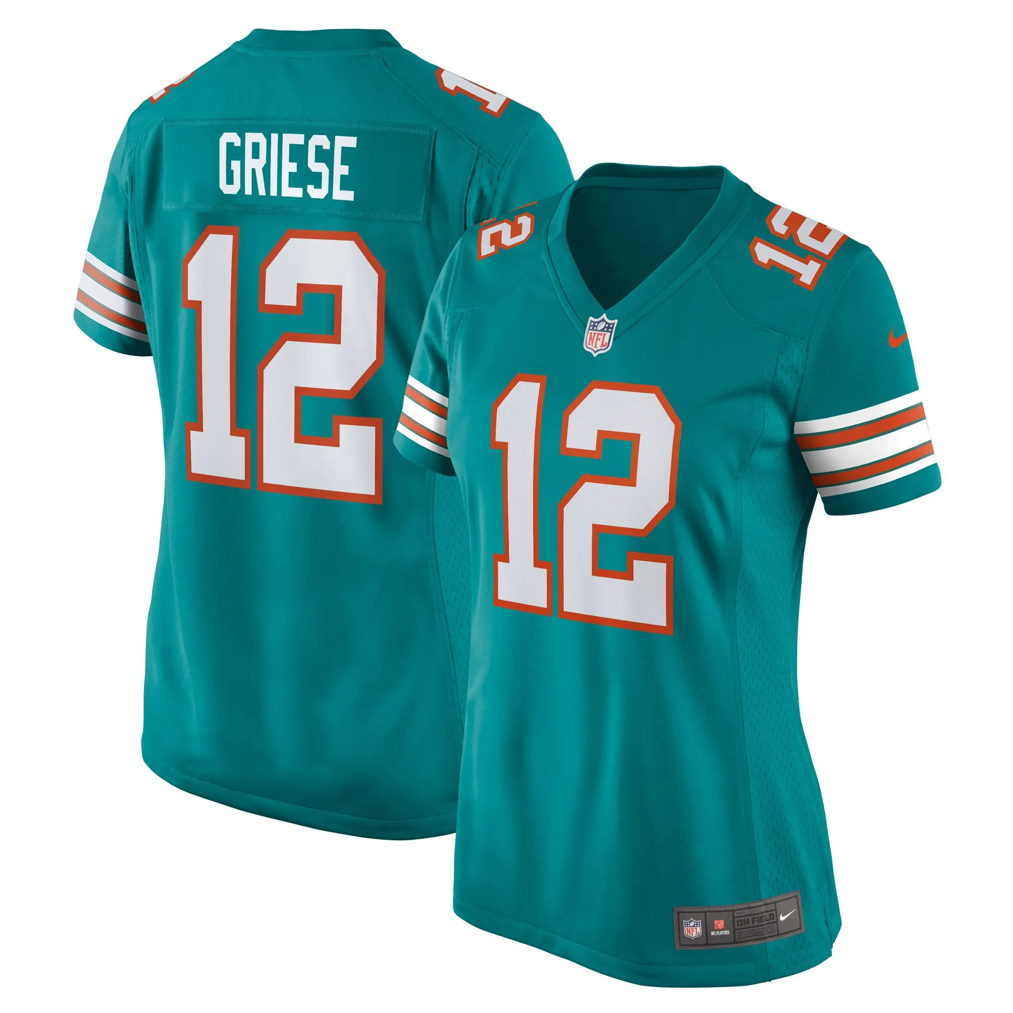 Bob Griese Miami Dolphins  Women's Retired Player Jersey - Aqua