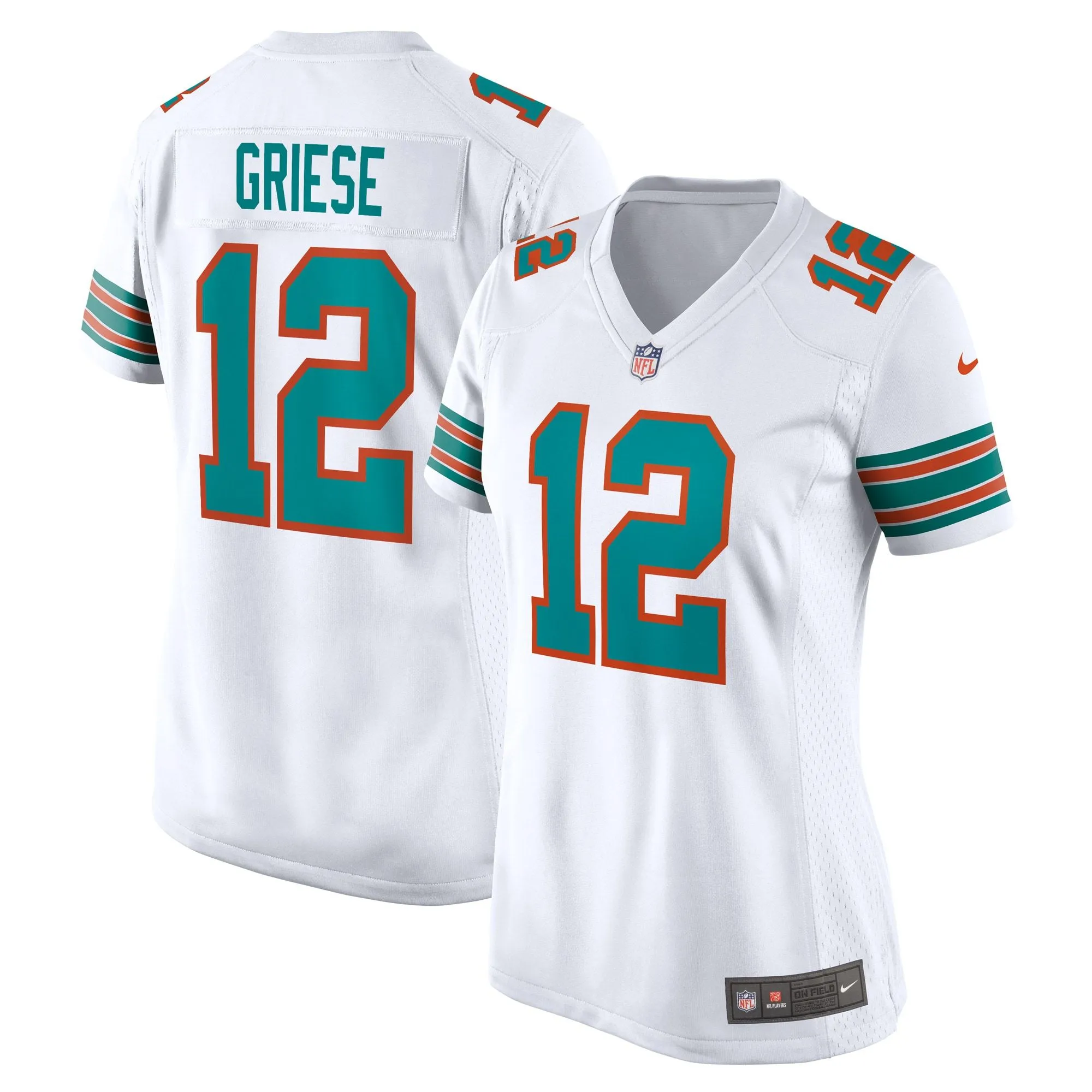 Bob Griese Miami Dolphins  Women's Retired Player Jersey - White