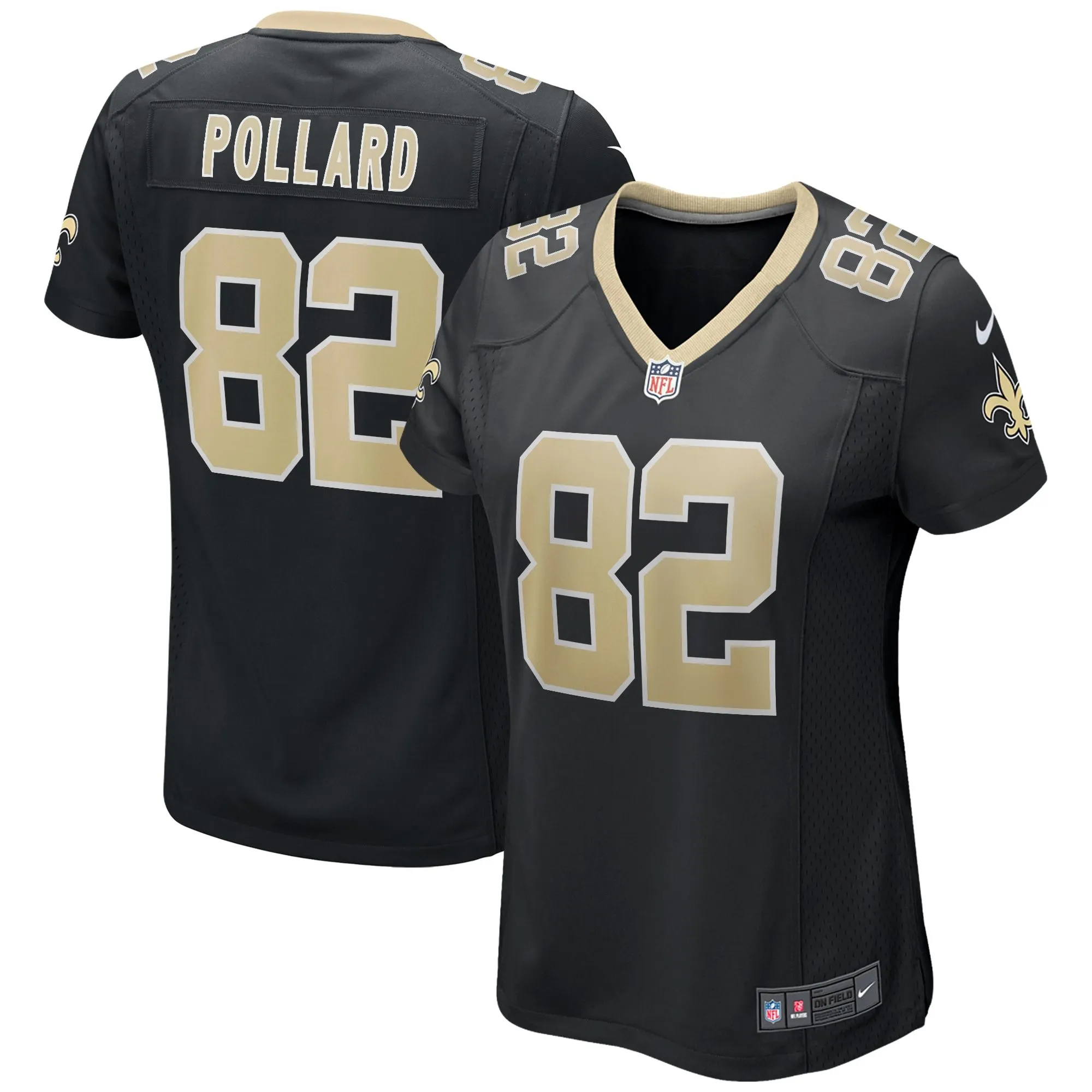 Bob Pollard New Orleans Saints  Women's Game Retired Player Jersey - Black