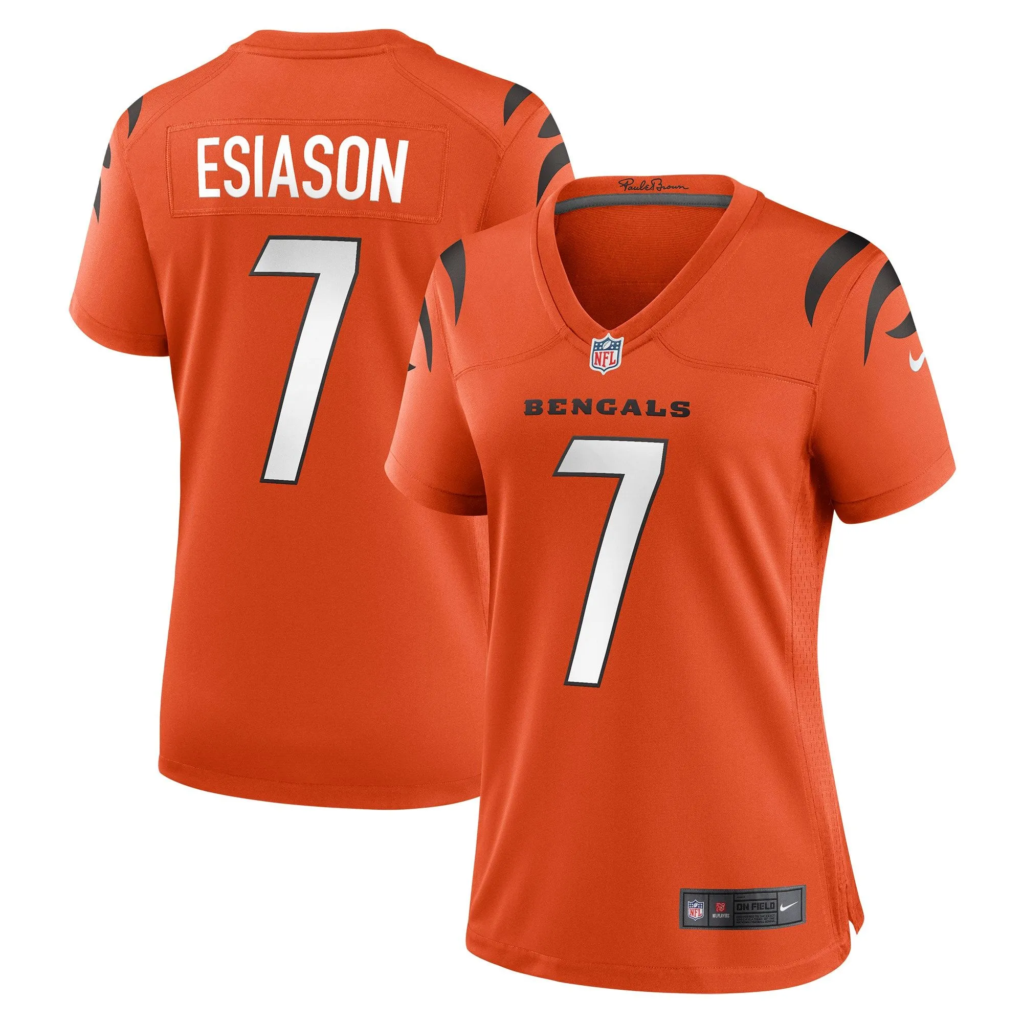 Boomer Esiason Cincinnati Bengals  Women's Retired Game Jersey - Orange