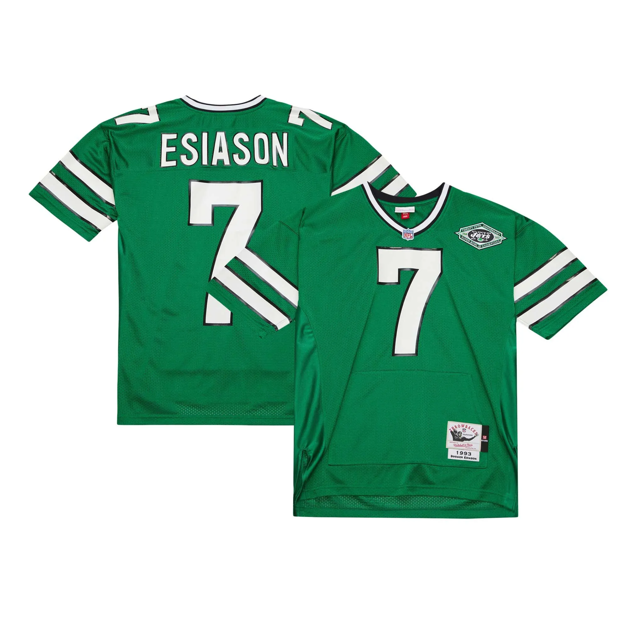 Boomer Esiason New York Jets Mitchell & Ness 1993  Throwback Retired Player Pocket Jersey - Kelly Green