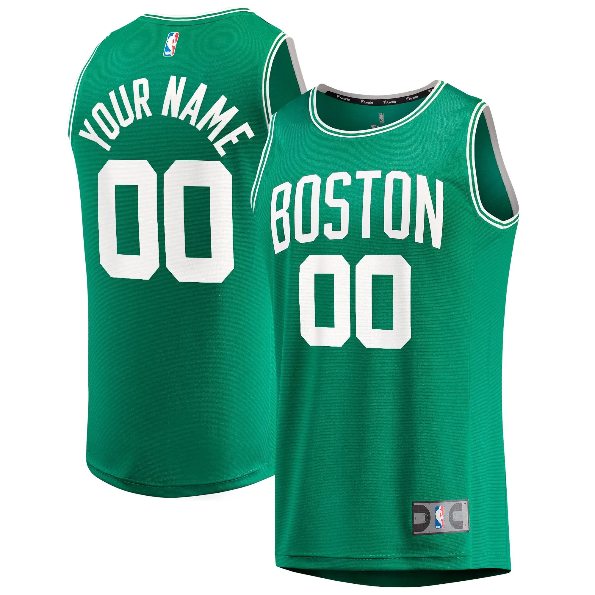 Boston Celtics Fanatics Branded Youth Fast Break Custom Jersey - Green - Icon Edition