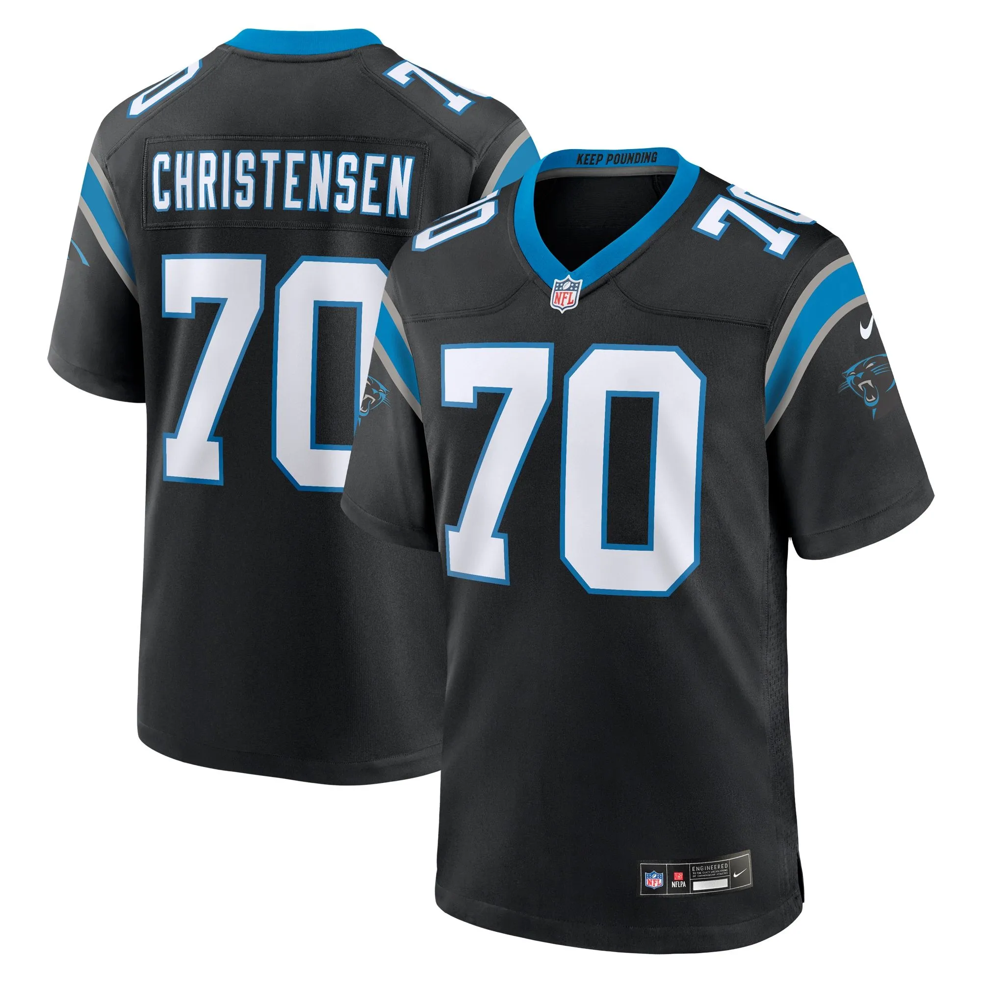 Brady Christensen Carolina Panthers  Team Game Jersey - Black