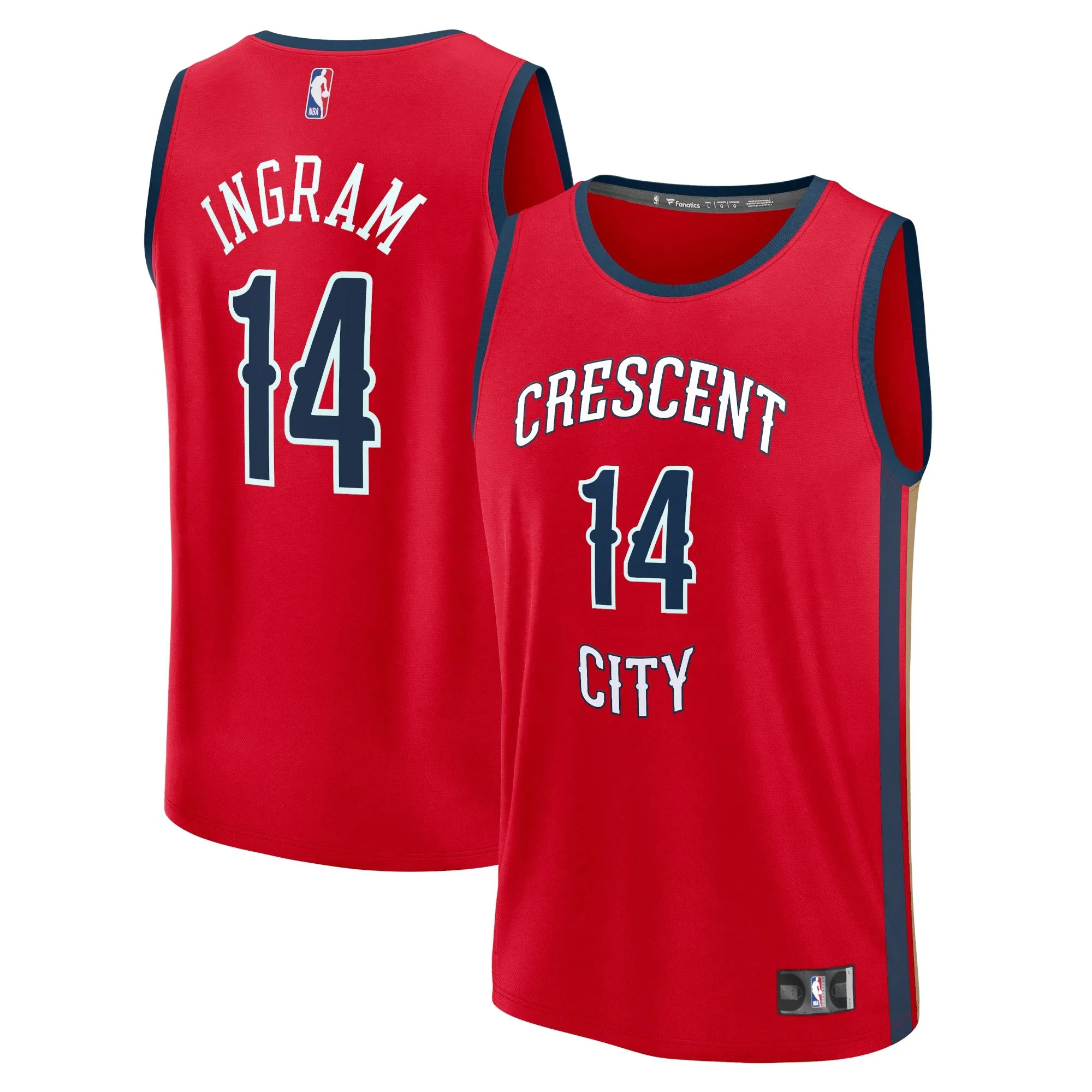 Brandon Ingram New Orleans Pelicans Fanatics Branded Fast Break Replica Player Jersey - Statement Edition - Red