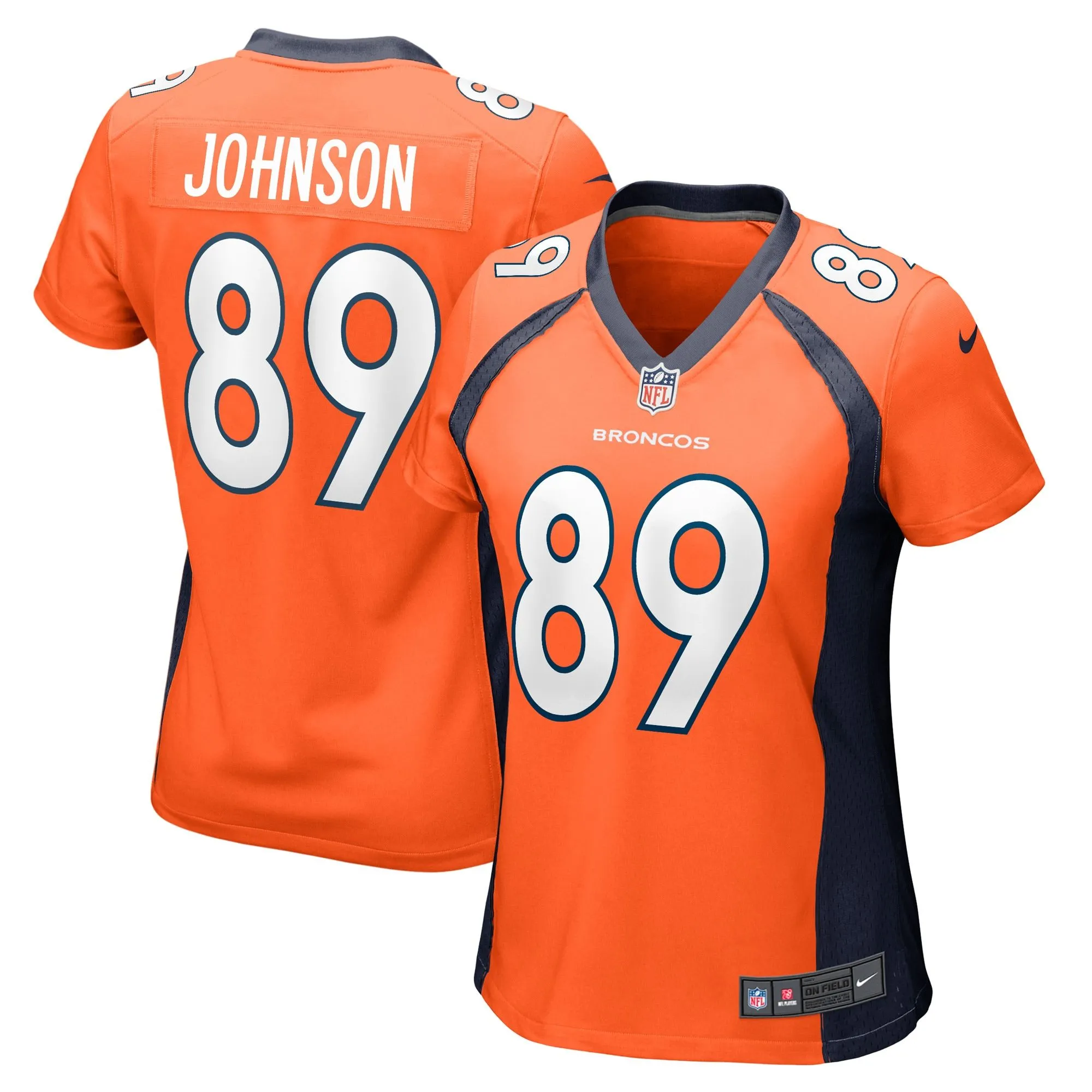 Brandon Johnson Denver Broncos  Women's Game Player Jersey - Orange