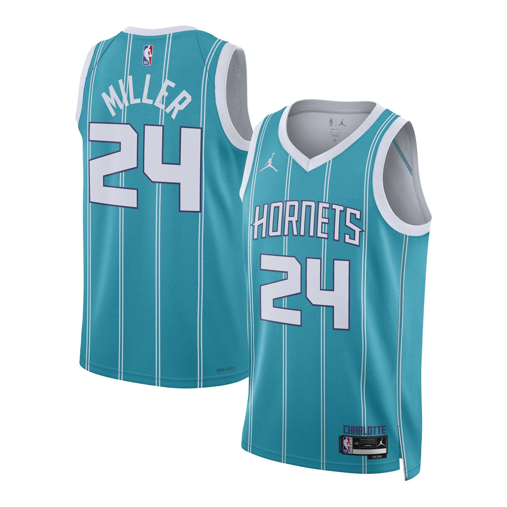 Brandon Miller Charlotte Hornets  Unisex NBA Draft Swingman Jersey - Icon Edition - Teal