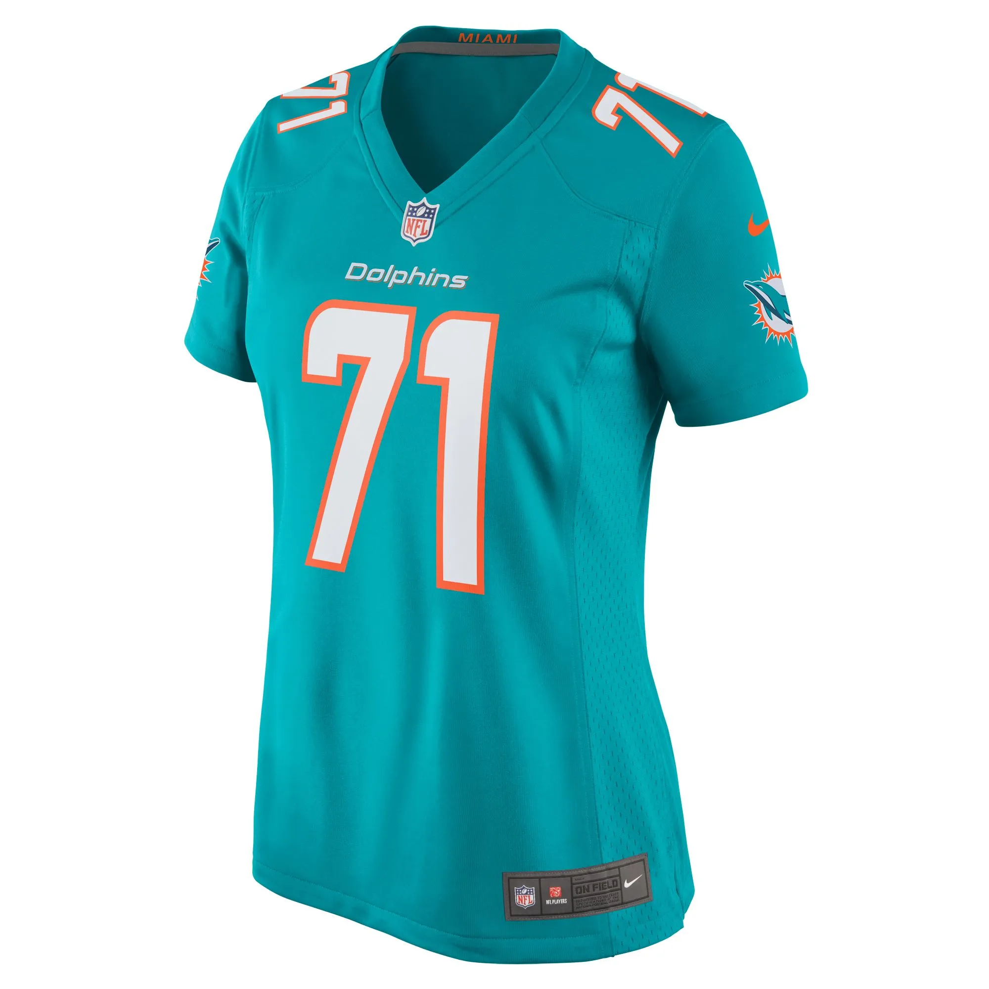 Brandon Shell Miami Dolphins  Women's Home Game Player Jersey - Aqua