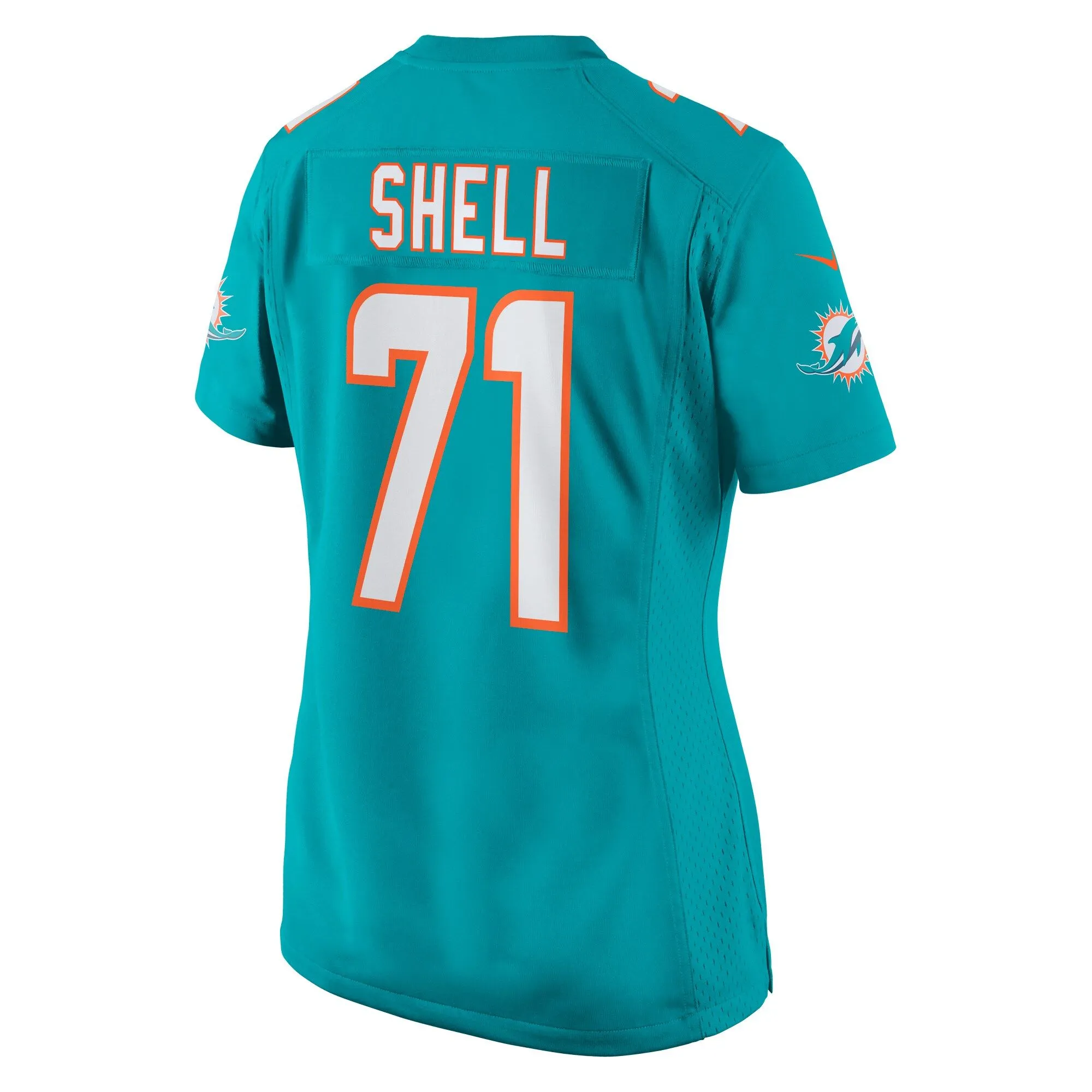 Brandon Shell Miami Dolphins  Women's Home Game Player Jersey - Aqua