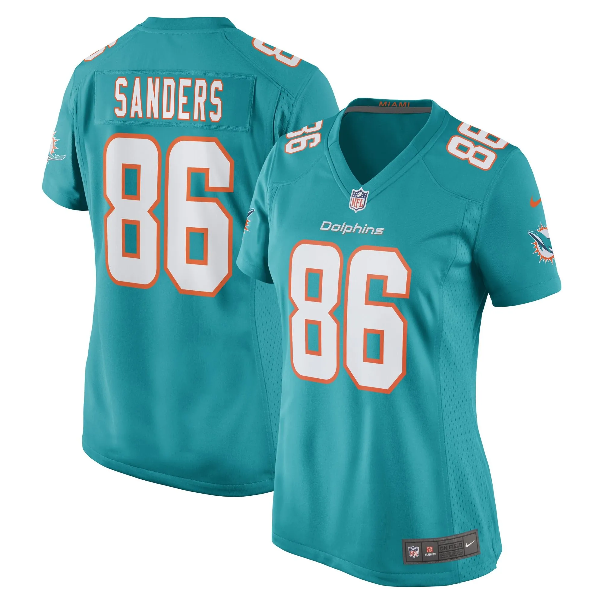 Braylon Sanders Miami Dolphins  Women's Game Player Jersey - Aqua