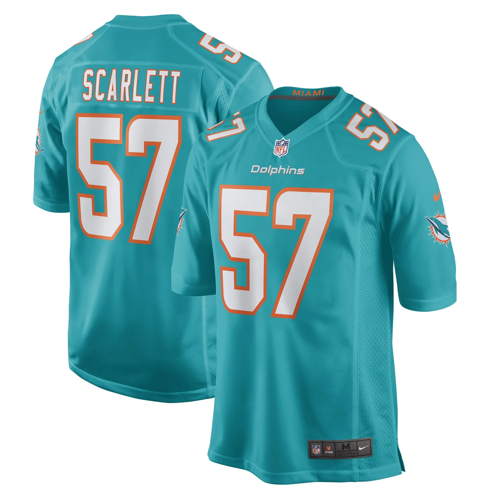 Brennan Scarlett Miami Dolphins  Game Jersey - Aqua