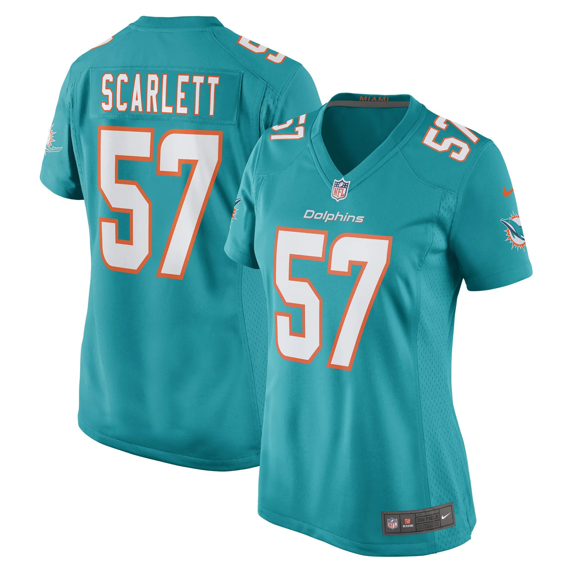 Brennan Scarlett Miami Dolphins  Women's Game Jersey - Aqua