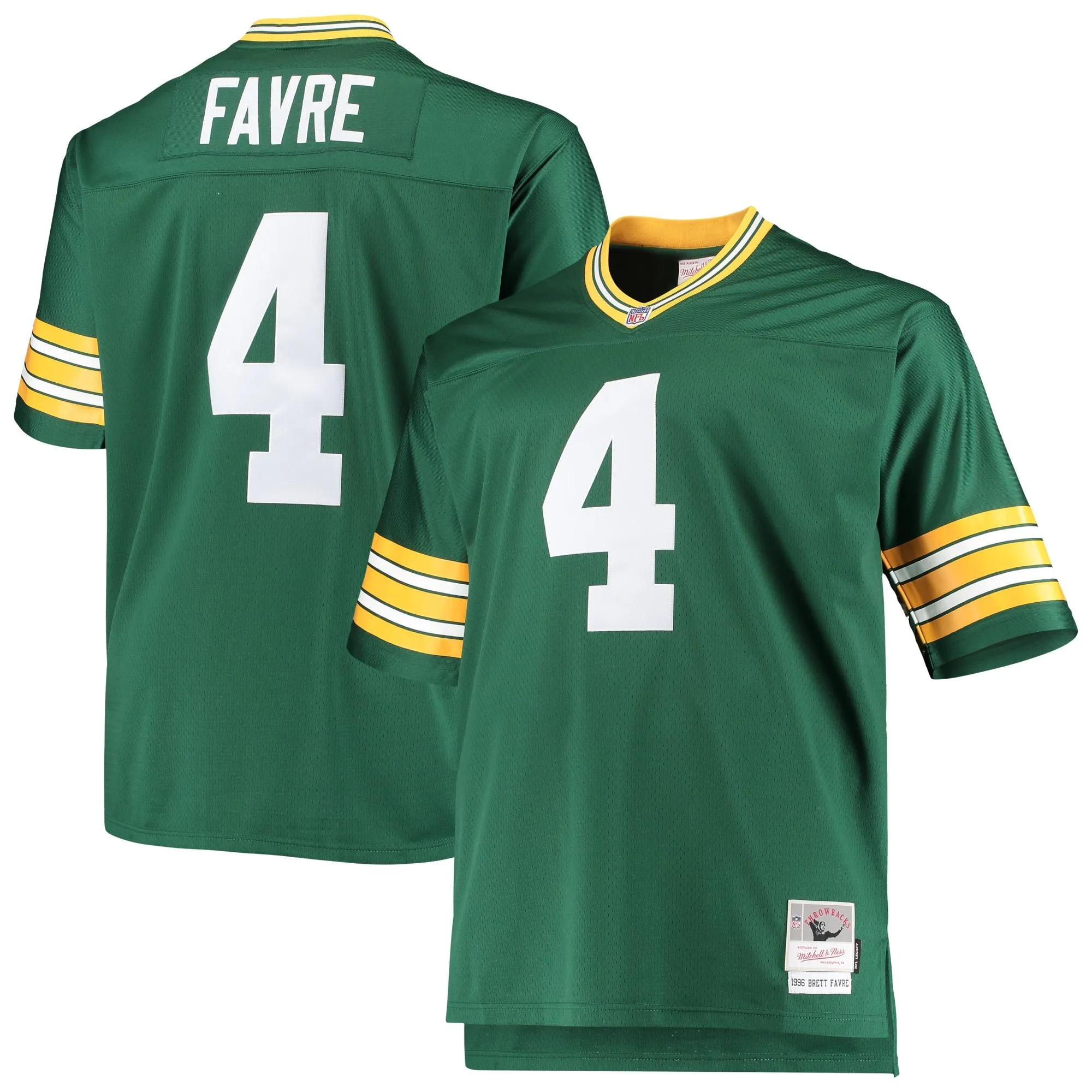 Brett Favre Green Bay Packers Mitchell & Ness Big & Tall 1996 Retired Player Replica Jersey - Green