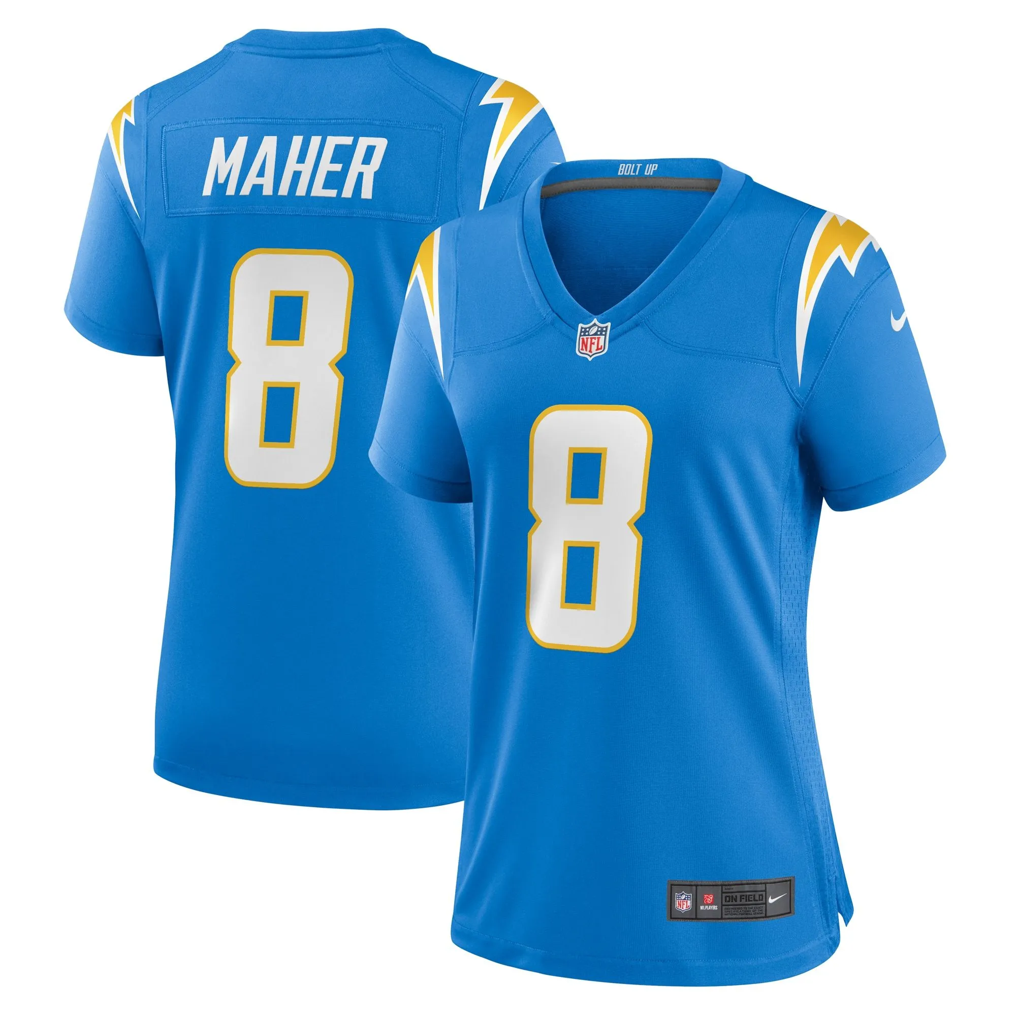 Brett Maher Los Angeles Chargers  Women's Team Game Jersey -  Powder Blue