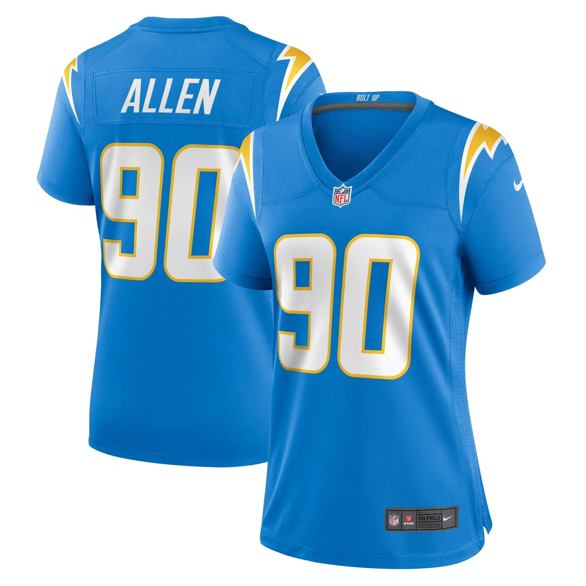 Brevin Allen Los Angeles Chargers  Women's Team Game Jersey -  Powder Blue