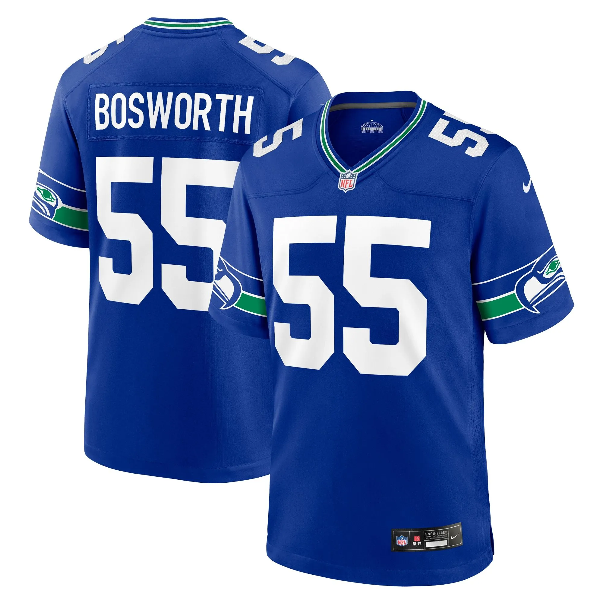 Brian Bosworth Seattle Seahawks  Throwback Retired Player Game Jersey - Royal