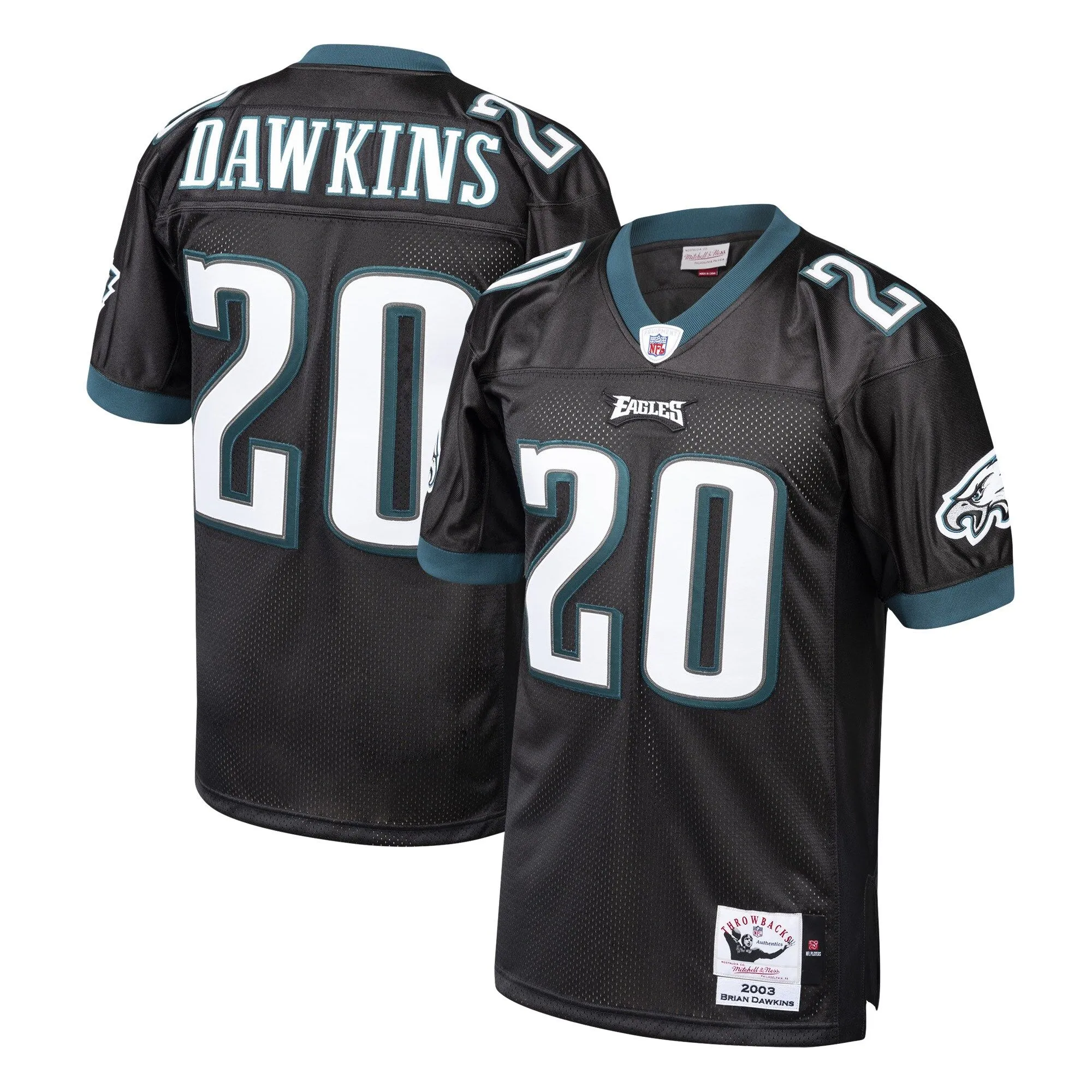 Brian Dawkins Philadelphia Eagles 2003 Mitchell & Ness  Throwback Retired Player Jersey - Black