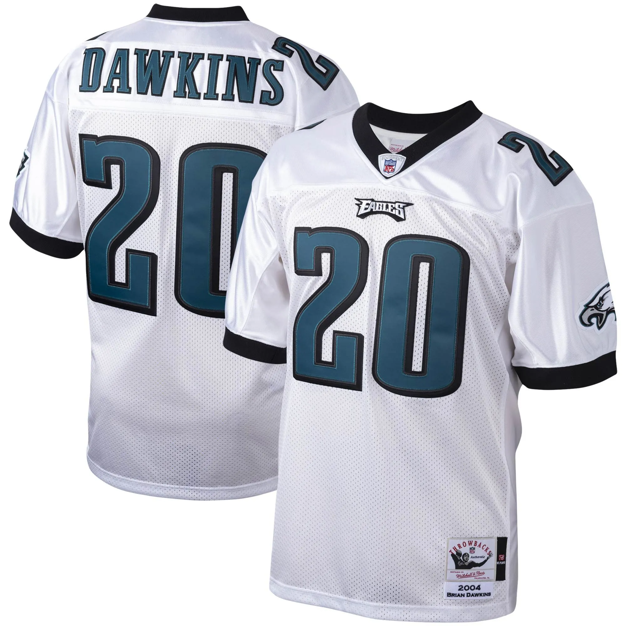 Brian Dawkins Philadelphia Eagles 2004 Mitchell & Ness  Throwback Retired Player Jersey - White