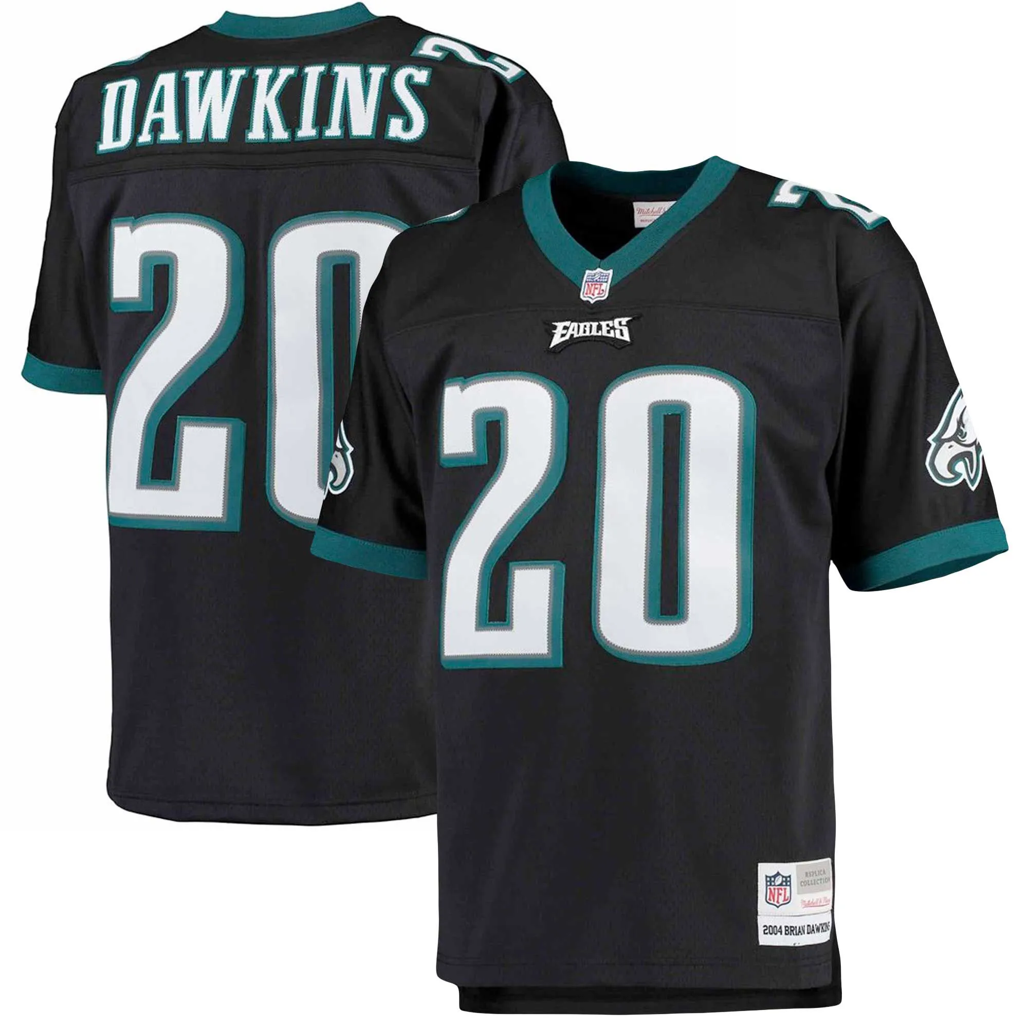 Brian Dawkins Philadelphia Eagles Mitchell & Ness Big & Tall 2004 Retired Player Replica Jersey - Black