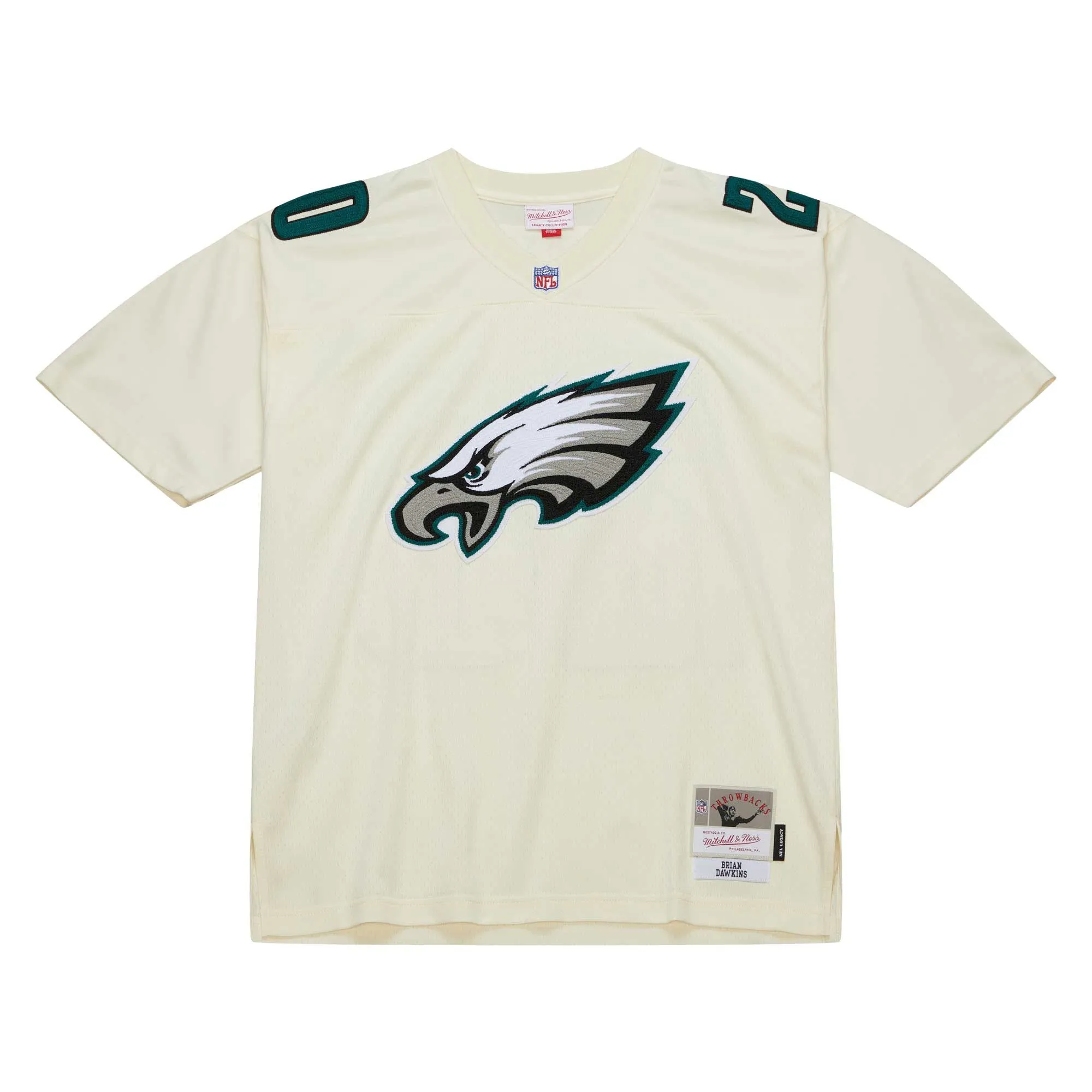 Brian Dawkins Philadelphia Eagles Mitchell & Ness Chainstitch Legacy Jersey - Cream