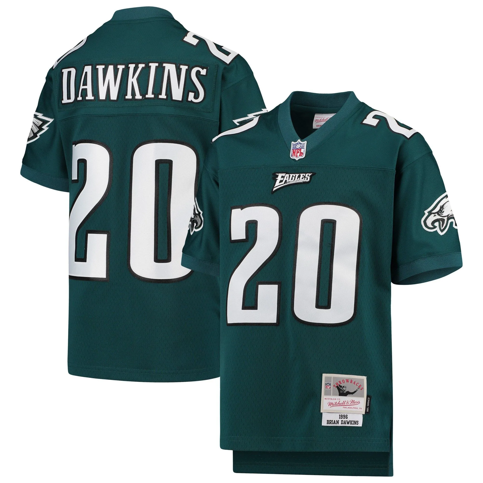 Brian Dawkins Philadelphia Eagles Mitchell & Ness Youth 2004 Legacy Retired Player Jersey - Midnight Green