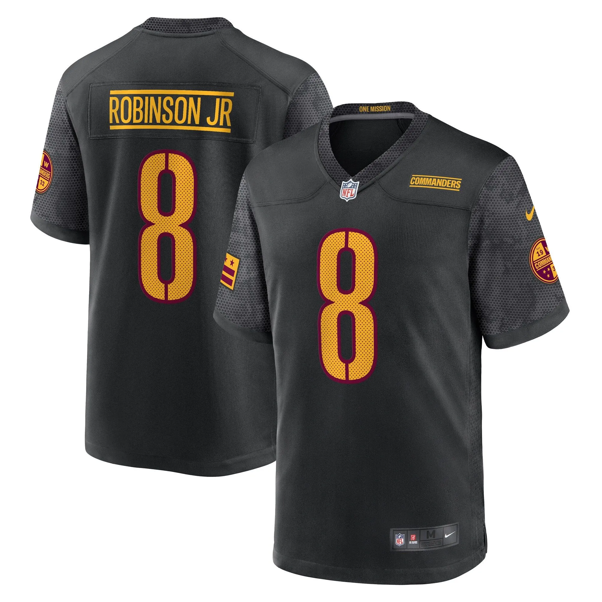 Brian Robinson Jr. Washington Commanders  Alternate Game Jersey - Black