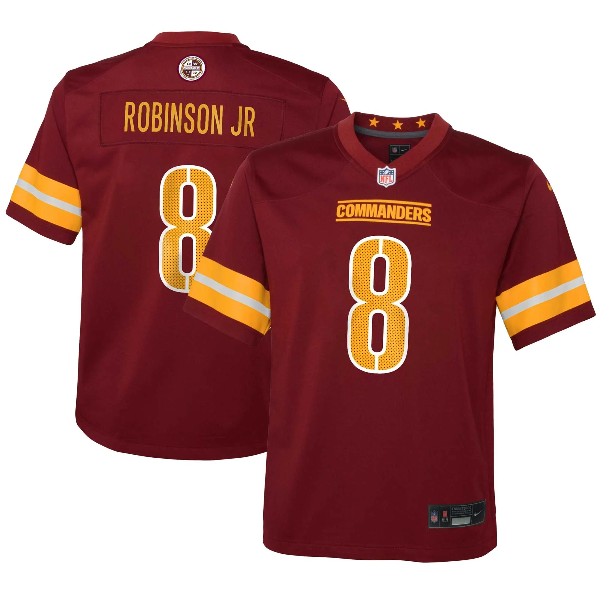 Brian Robinson Jr. Washington Commanders  Youth Game Jersey - Burgundy