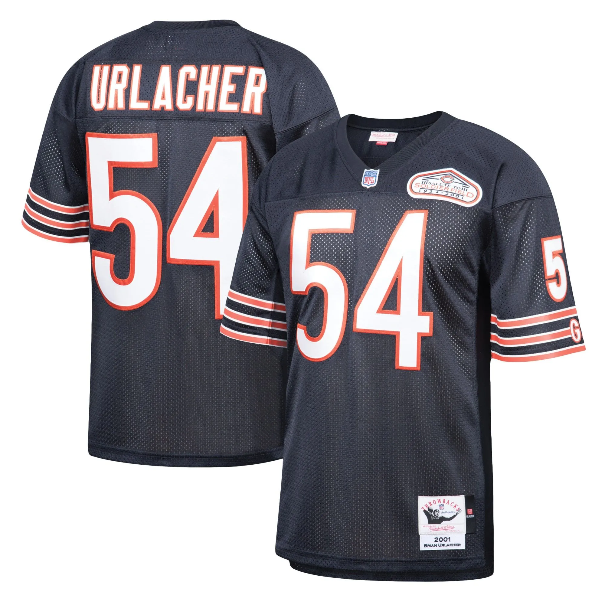 Brian Urlacher Chicago Bears 2001 Mitchell & Ness  Throwback Retired Player Jersey - Navy