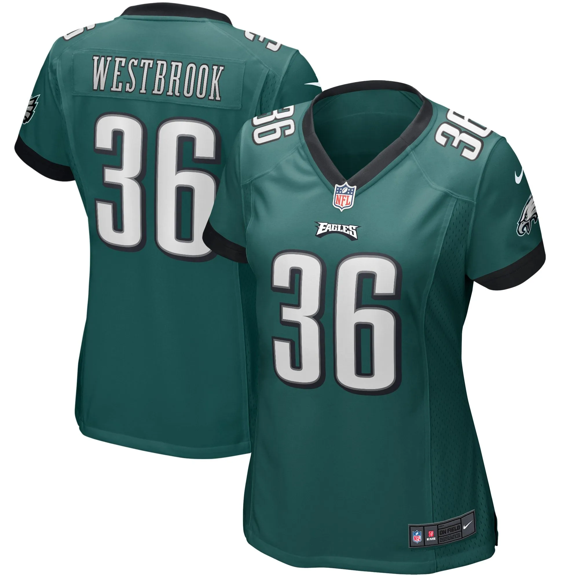 Brian Westbrook Philadelphia Eagles  Women's Game Retired Player Jersey - Midnight Green