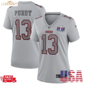 Brock Purdy San Francisco 49Ers  Women's Super Bowl Lviii Atmosphere Fashion Game Jersey   Gray