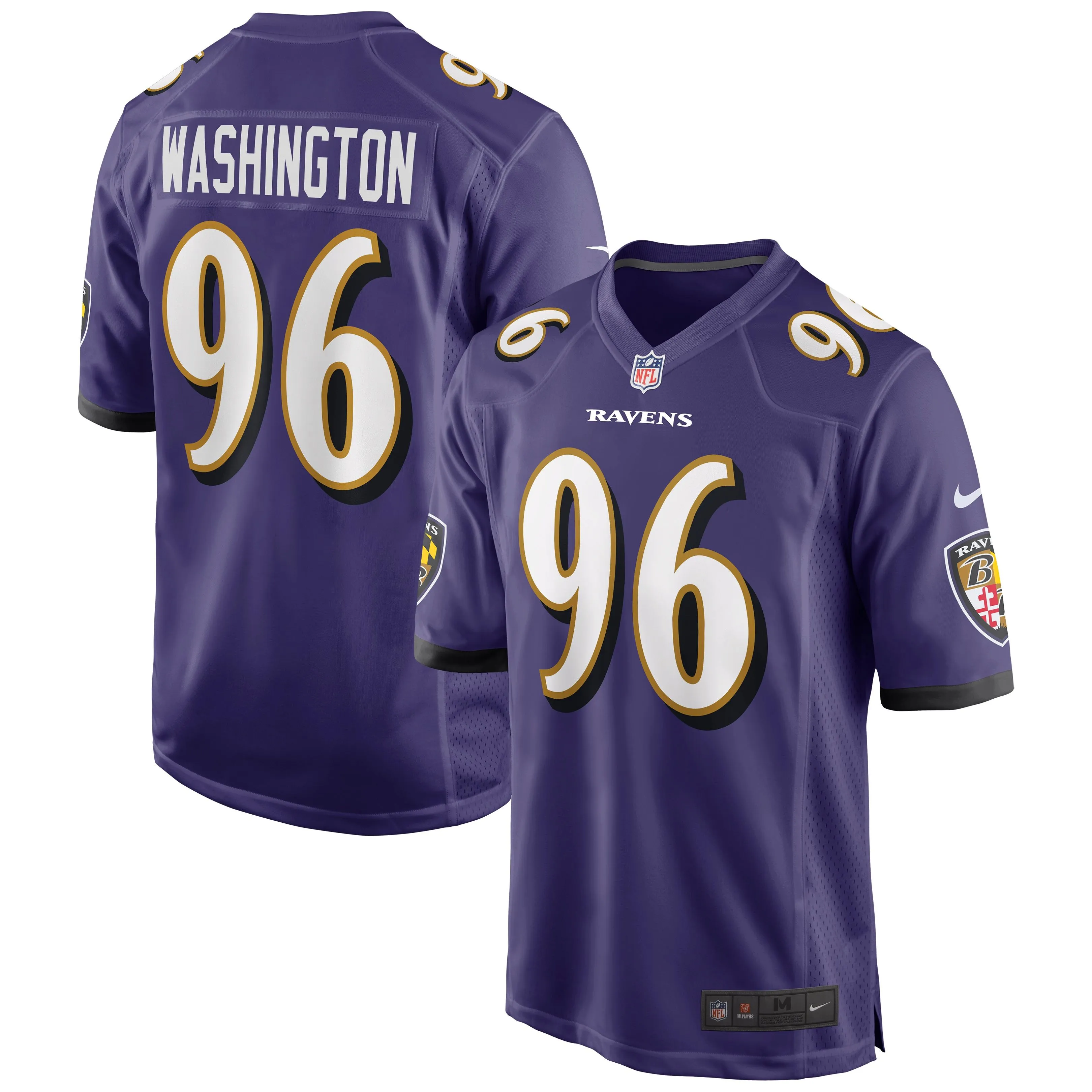 Broderick Washington Baltimore Ravens  Game Player Jersey - Purple