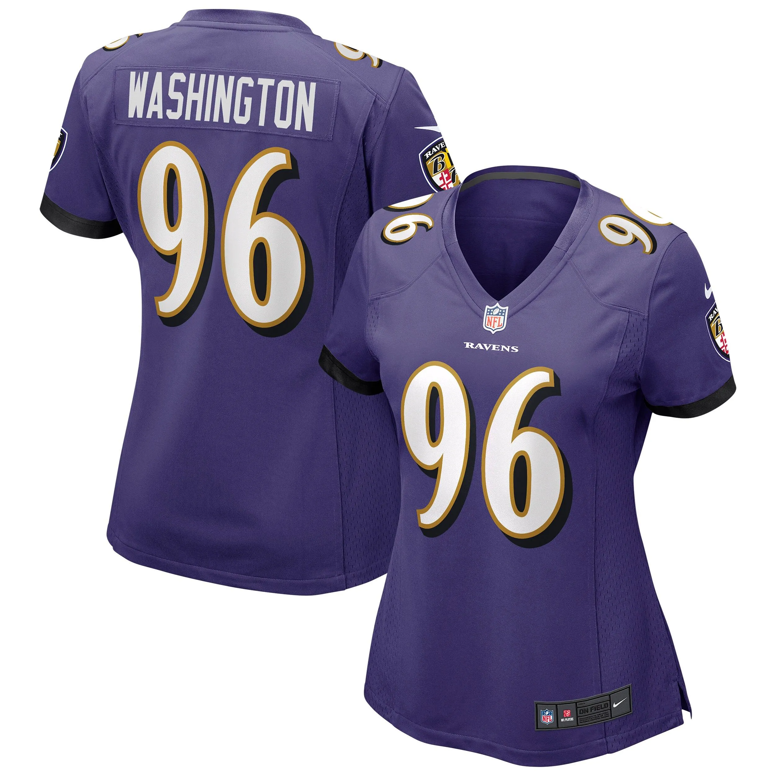 Broderick Washington Baltimore Ravens  Women's Game Jersey - Purple