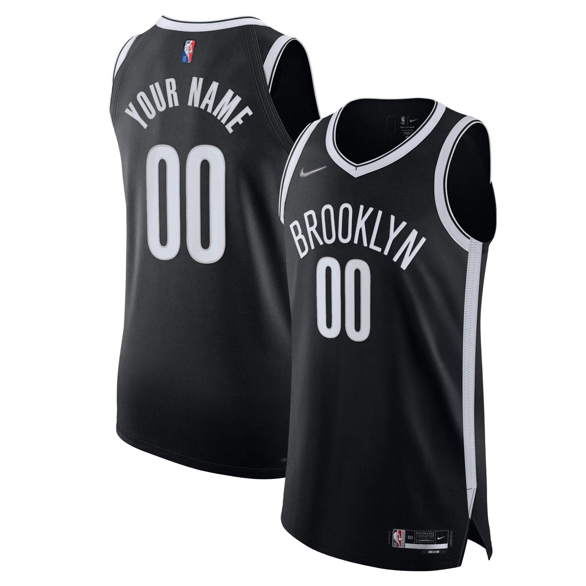 Brooklyn Nets  2021/22 Diamond  Custom Jersey - Icon Edition - Black