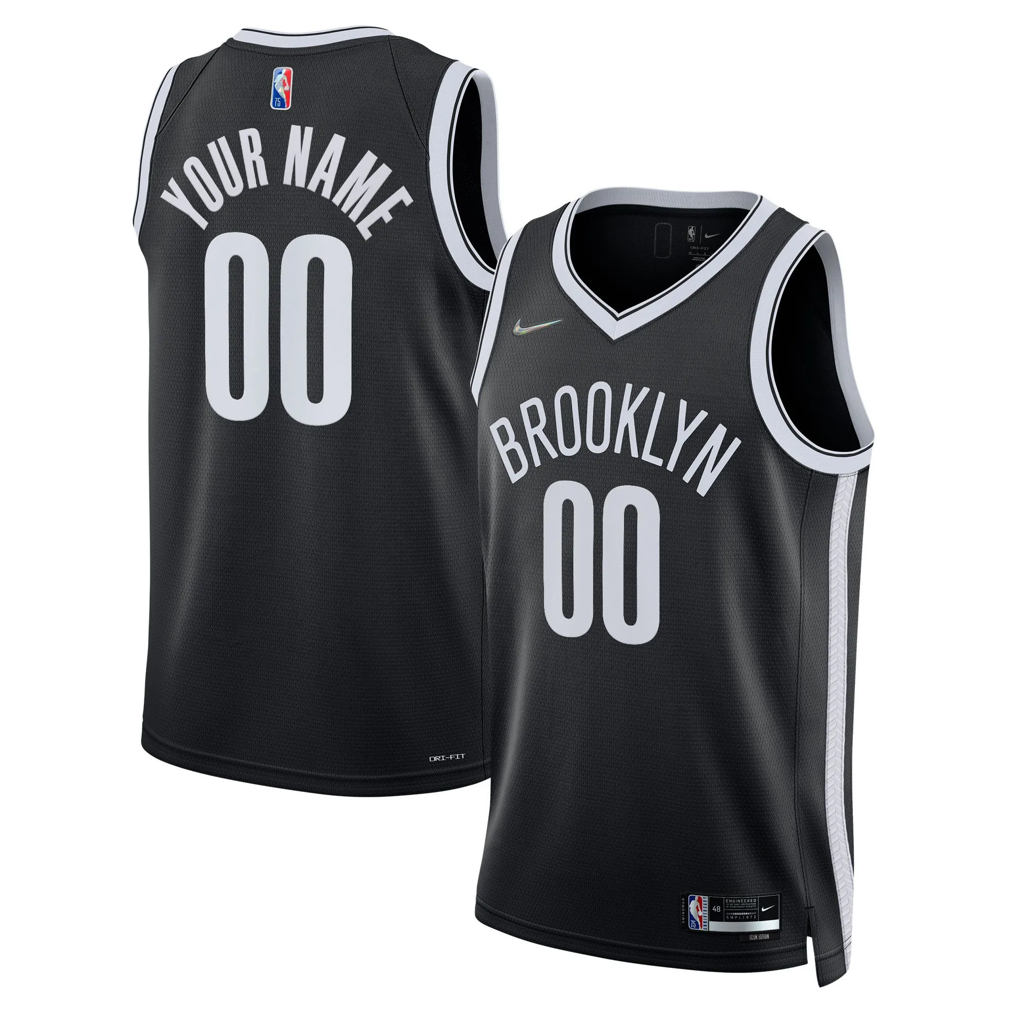 Brooklyn Nets  2021/22 Diamond Swingman Custom Jersey - Icon Edition - Black