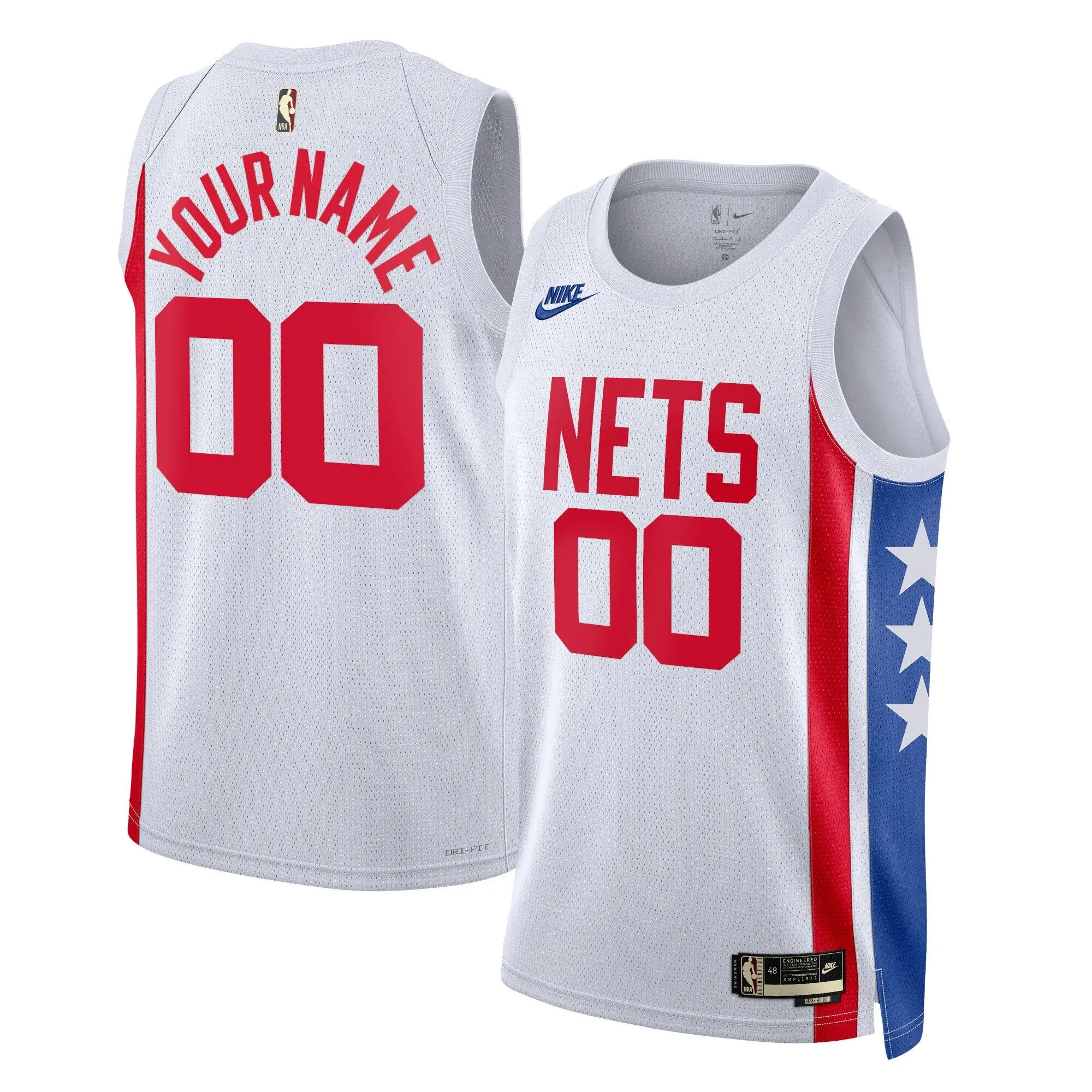 Brooklyn Nets  Unisex 2022/23 Custom Swingman Jersey - Classic Edition - White