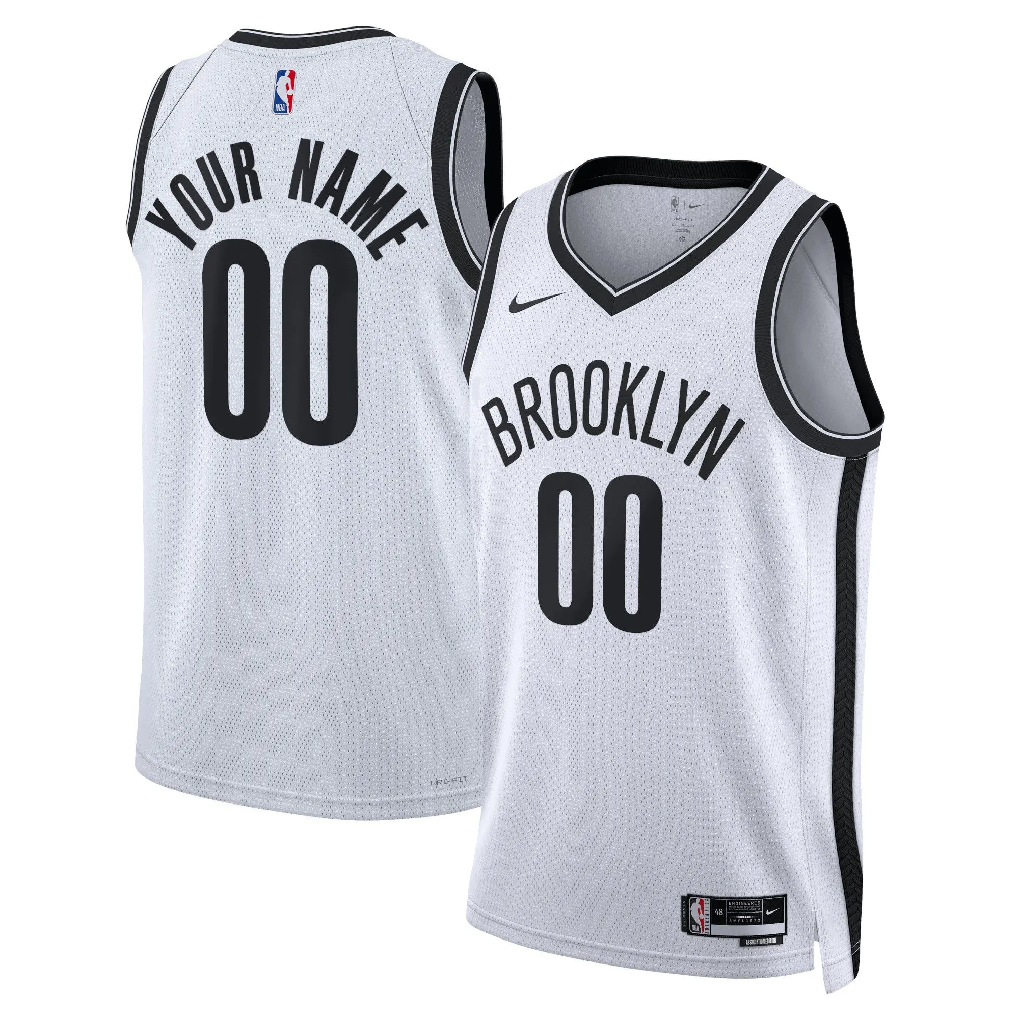 Brooklyn Nets  Unisex Swingman Custom Jersey White - Association Edition