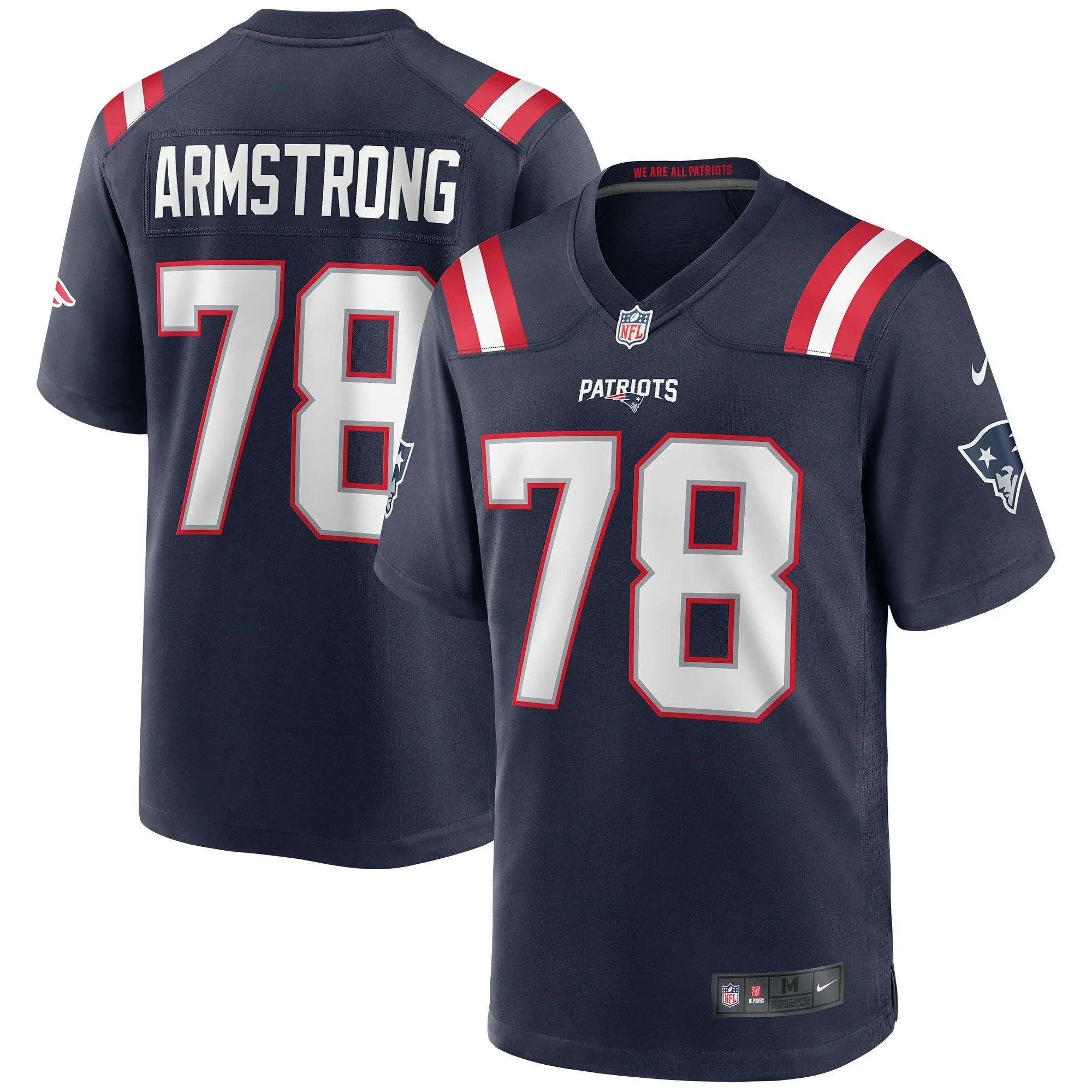 Bruce Armstrong New England Patriots  Game Retired Player Jersey - Navy