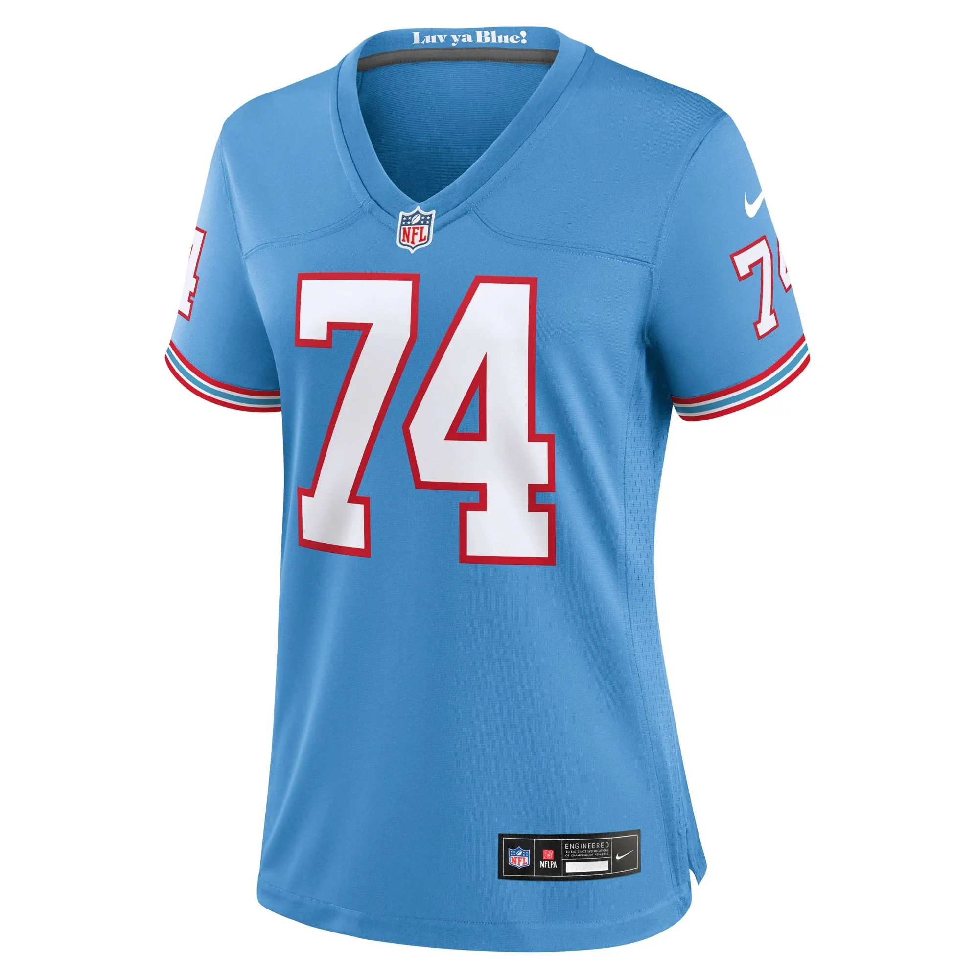 Bruce Matthews Tennessee Titans  Women's Oilers Throwback Retired Player Game Jersey - Light Blue