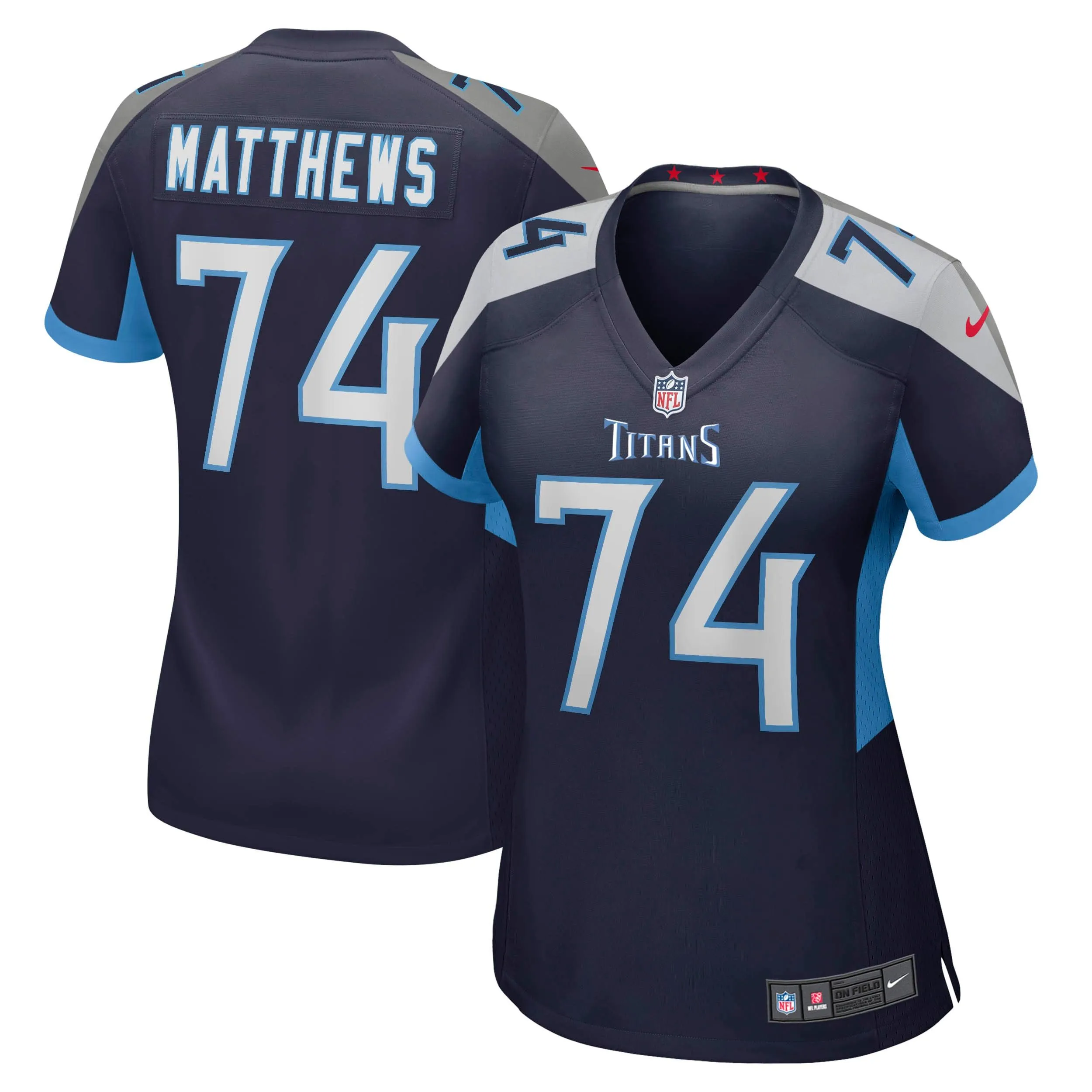 Bruce Matthews Tennessee Titans  Women's Retired Player Jersey - Navy