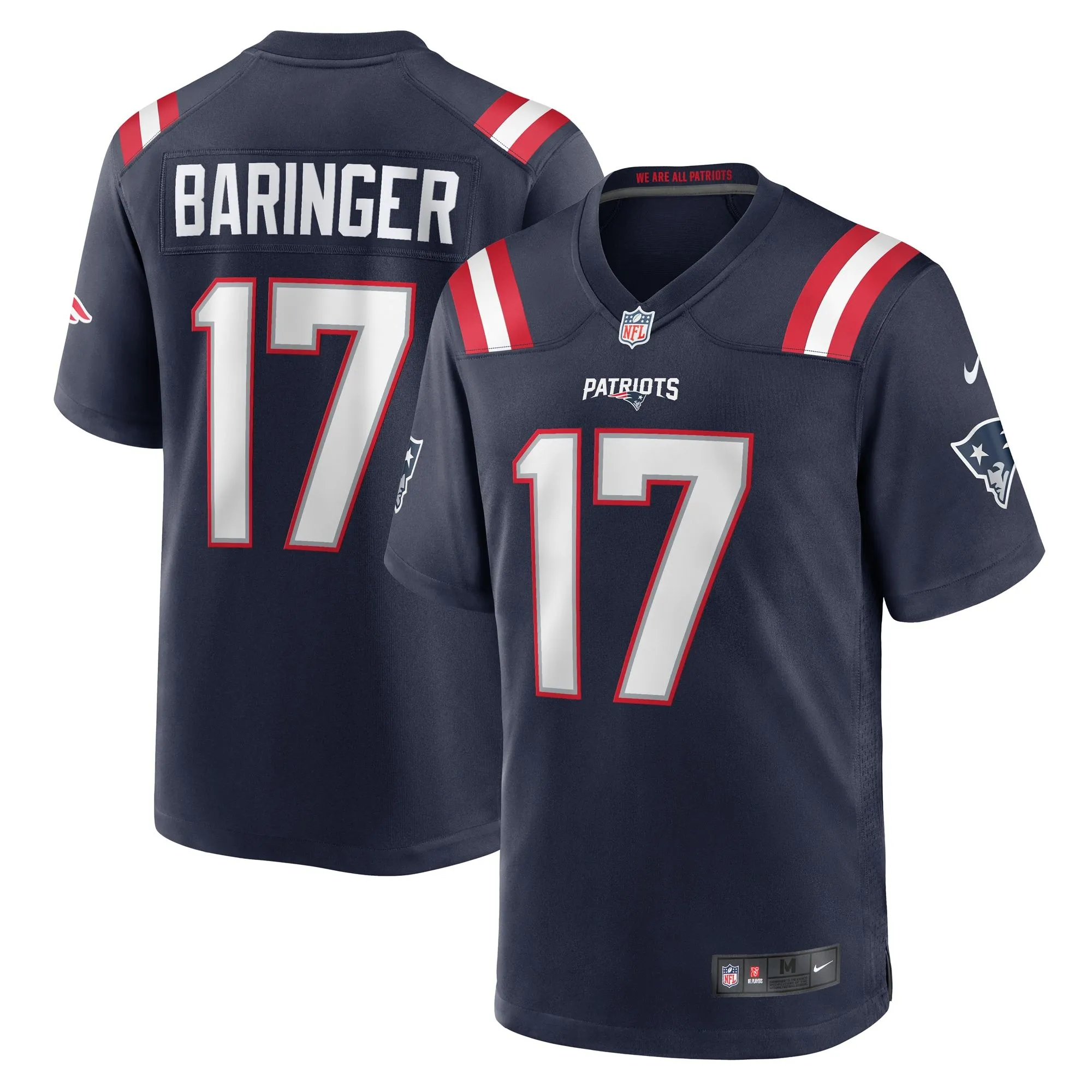 Bryce Baringer New England Patriots  Team Game Jersey -  Navy