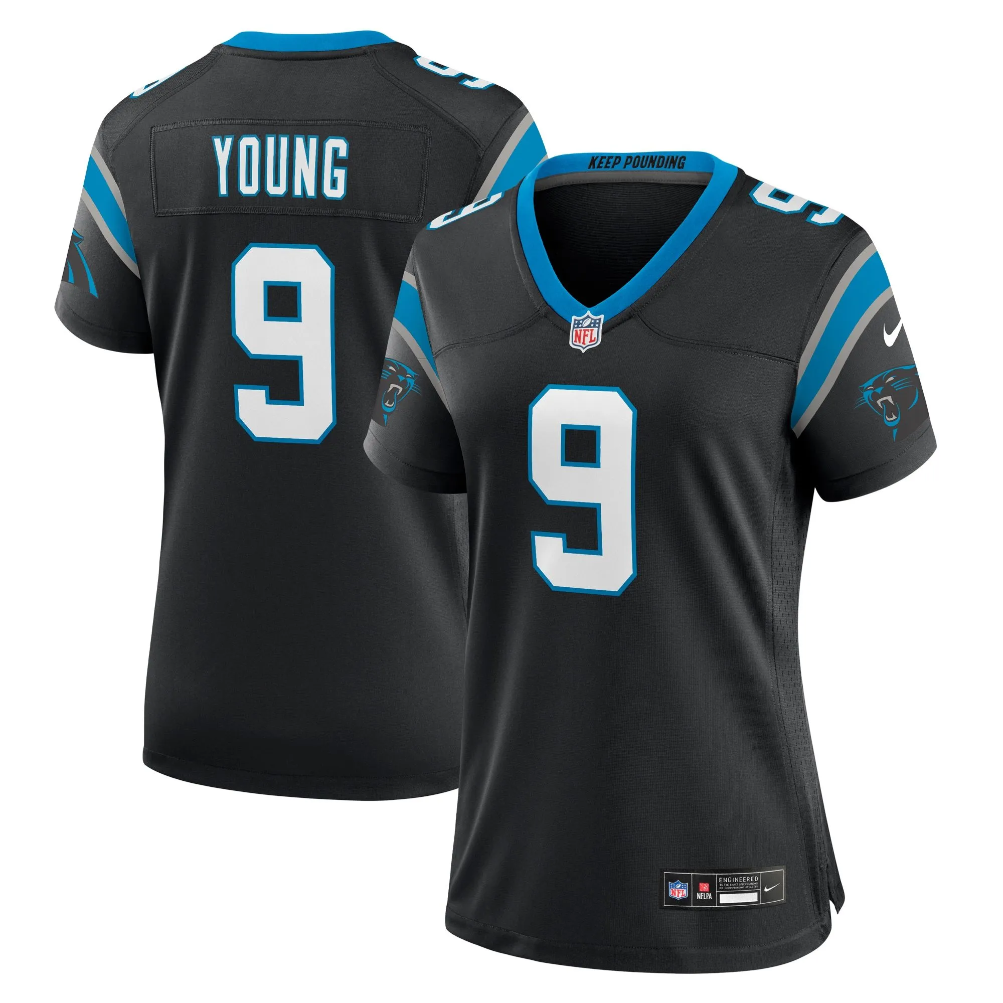 Bryce Young Carolina Panthers  Women's Team Game Jersey - Black