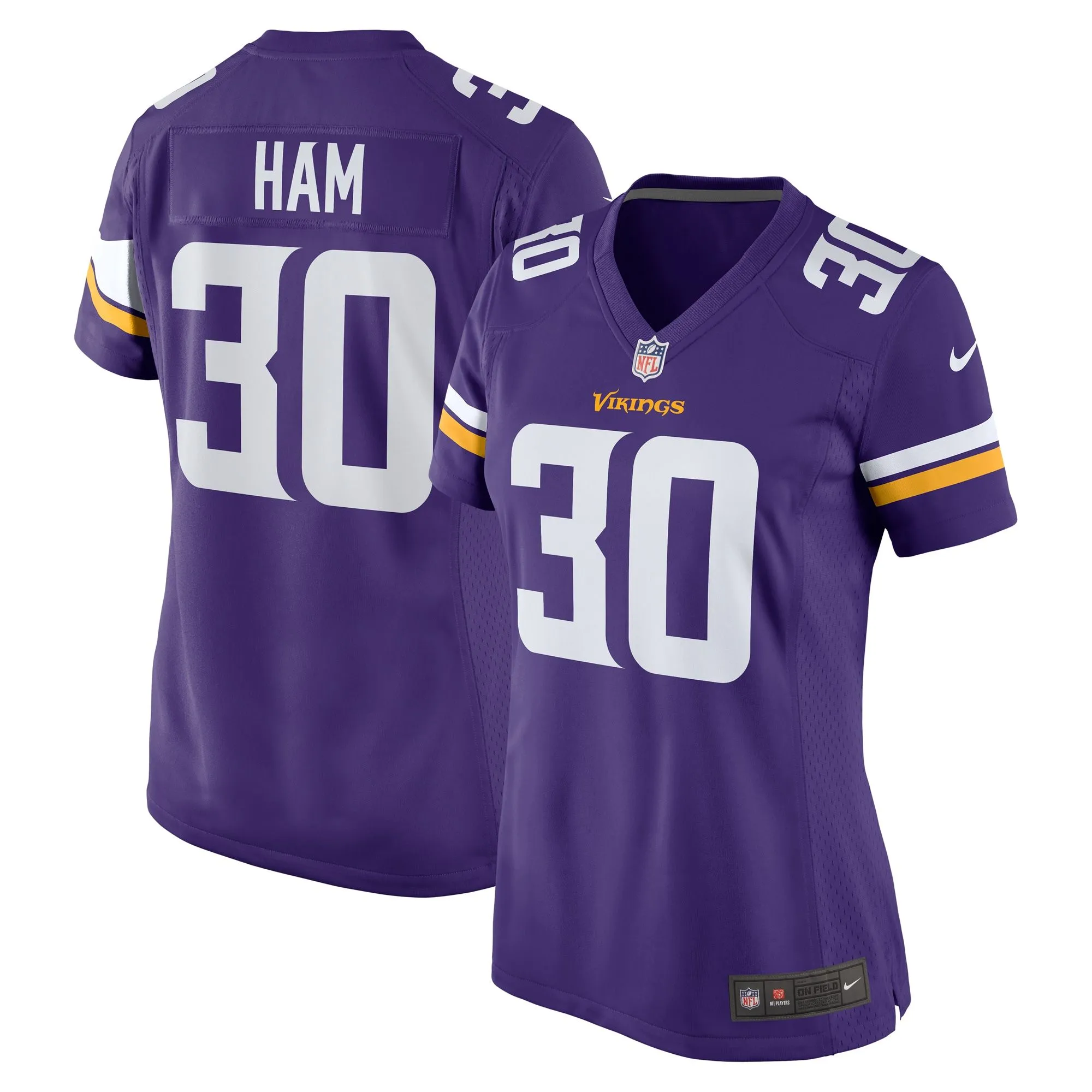 C.J. Ham Minnesota Vikings  Women's Game Jersey - Purple